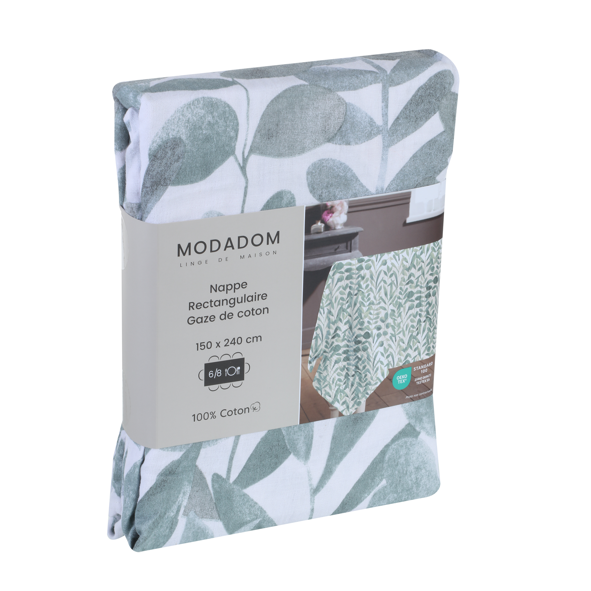 Nappe en gaze de coton 150x240cm - Vert