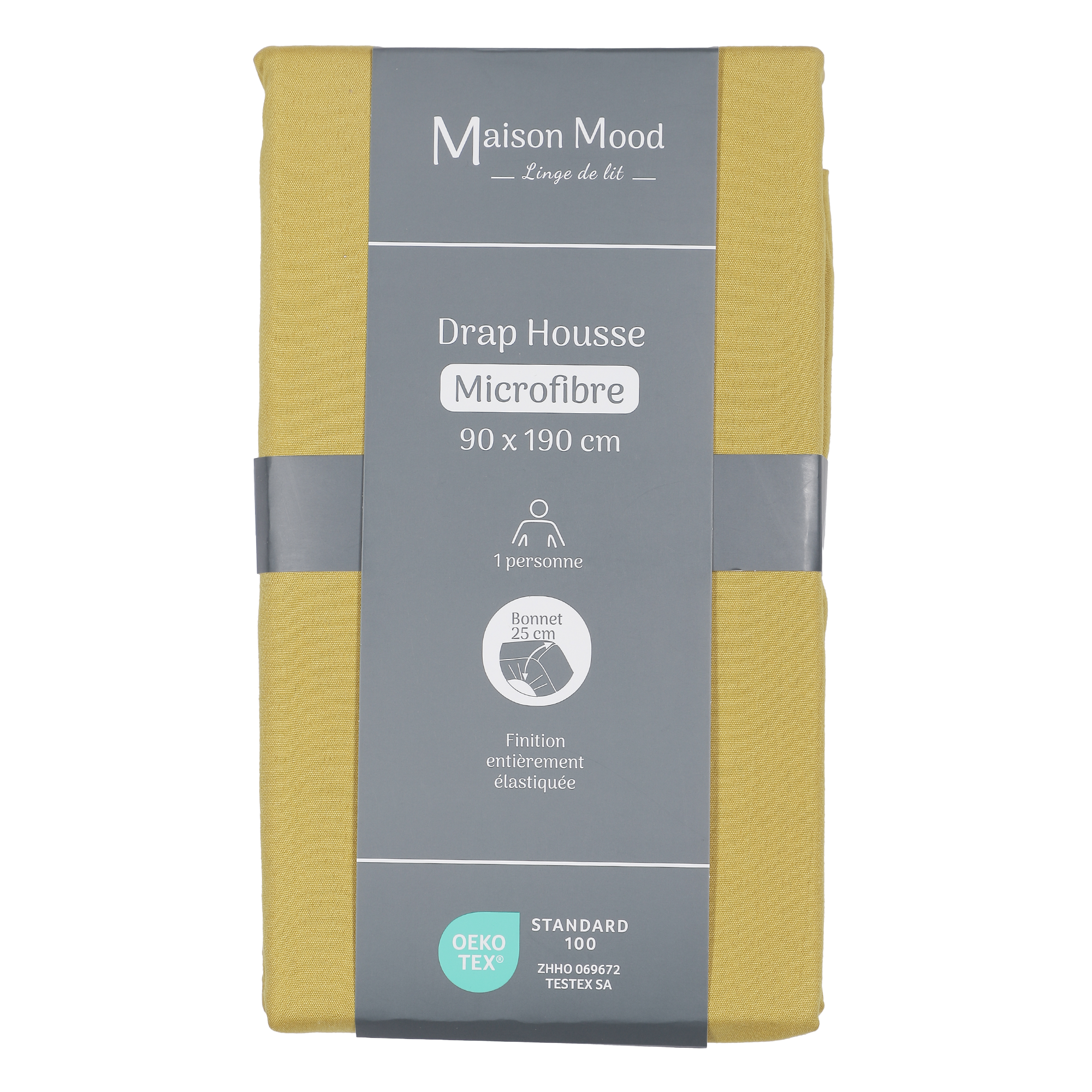 Drap housse unie microfibre 90x190 cm  - Or