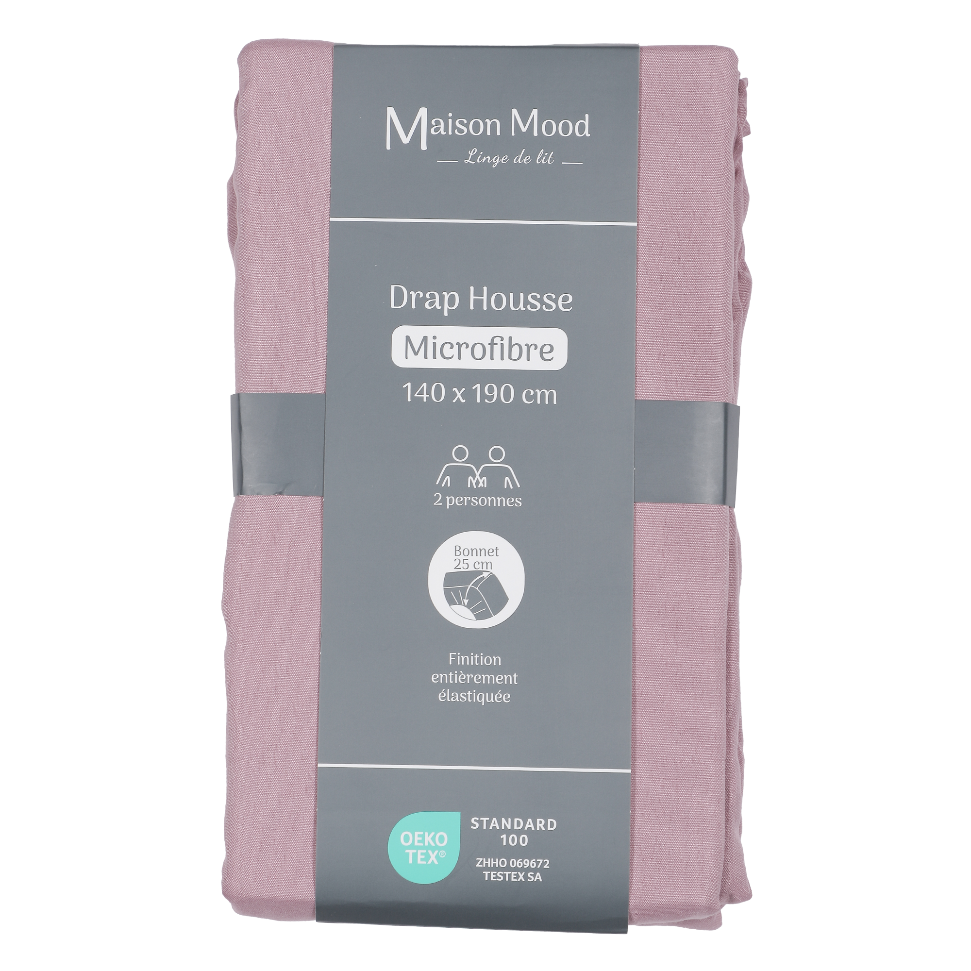 Drap housse unie microfibre 140x190 cm  - Or