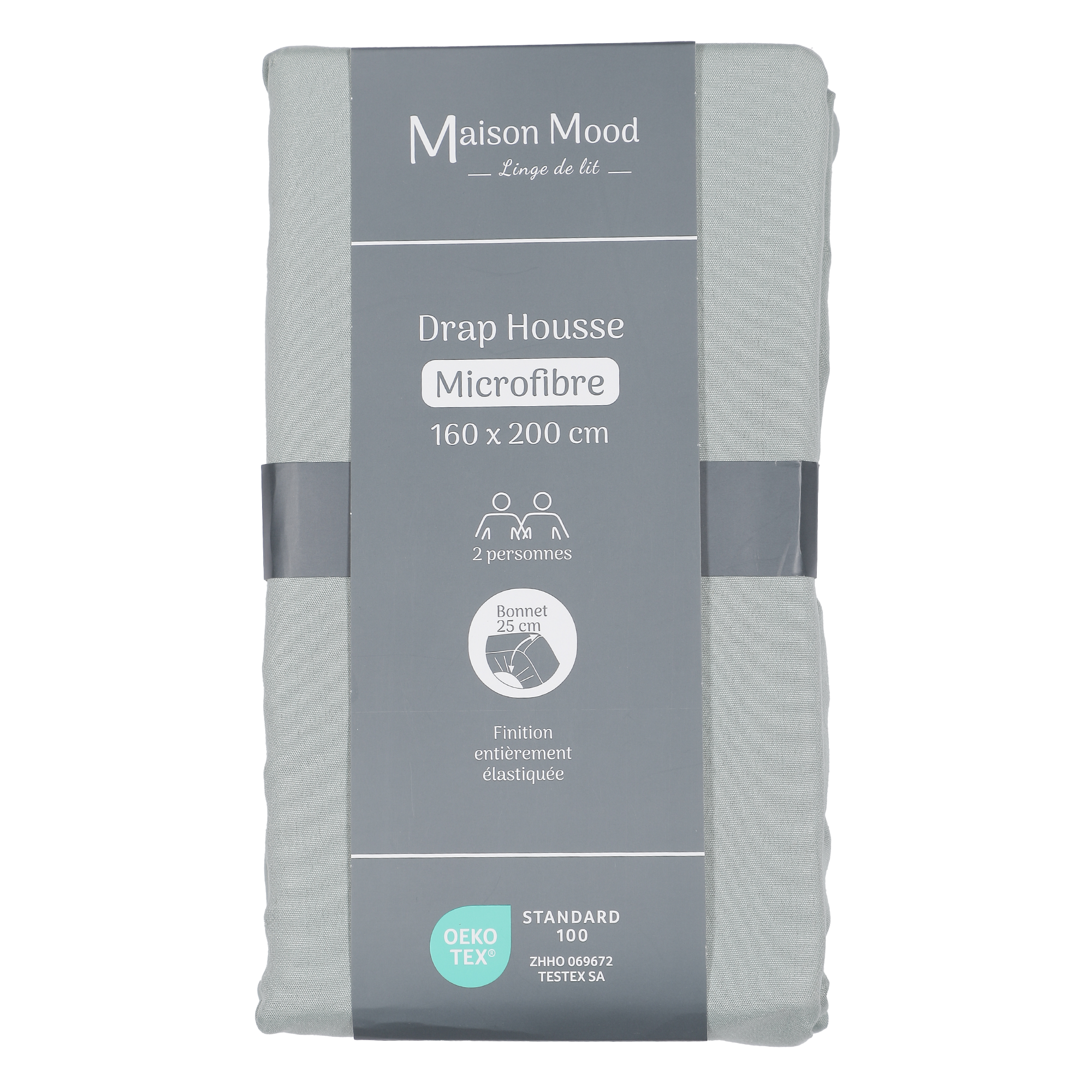 Drap housse unie microfibre 160x200 cm  - Or