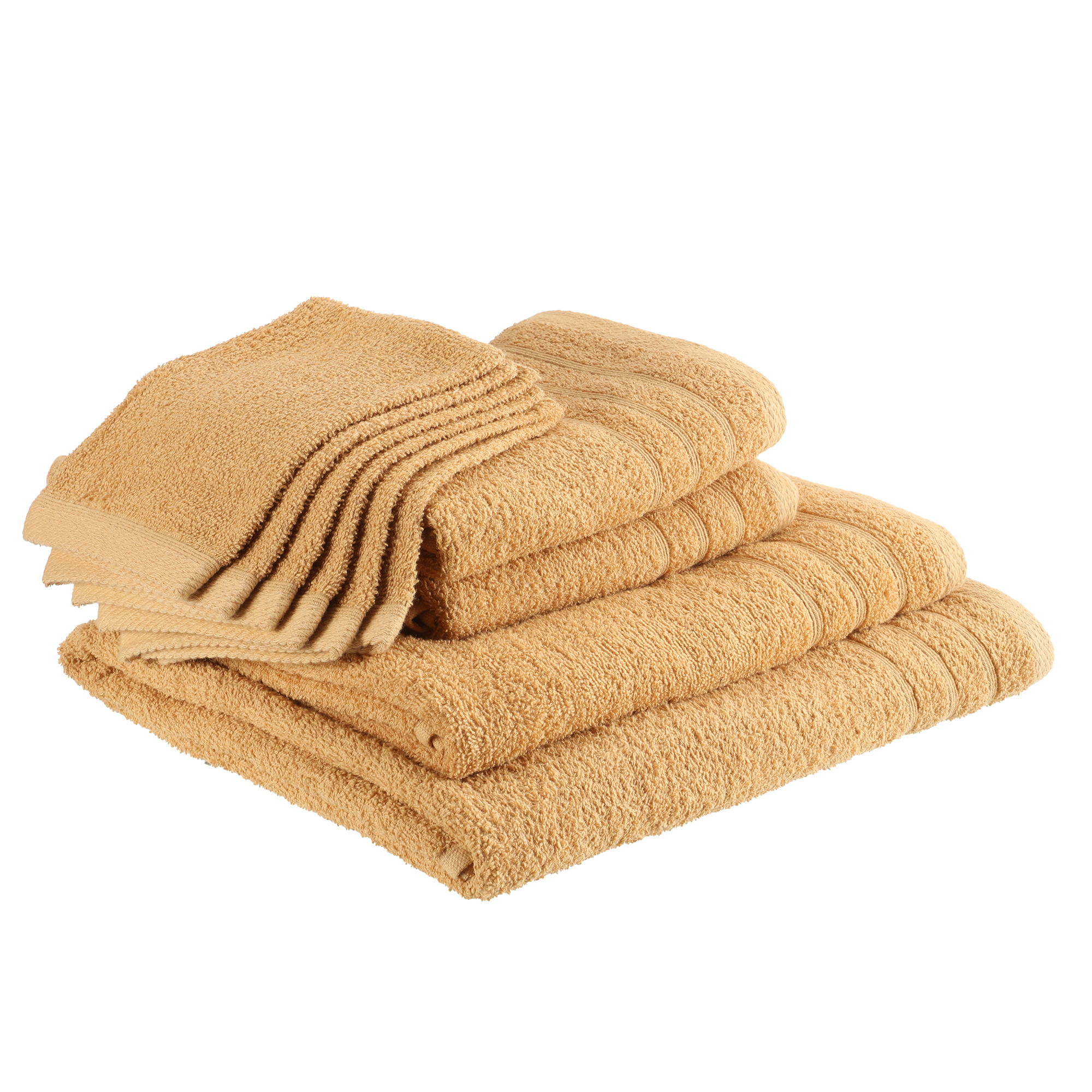 Lot de 10 pièces de bain ocre/vert - Jaune
