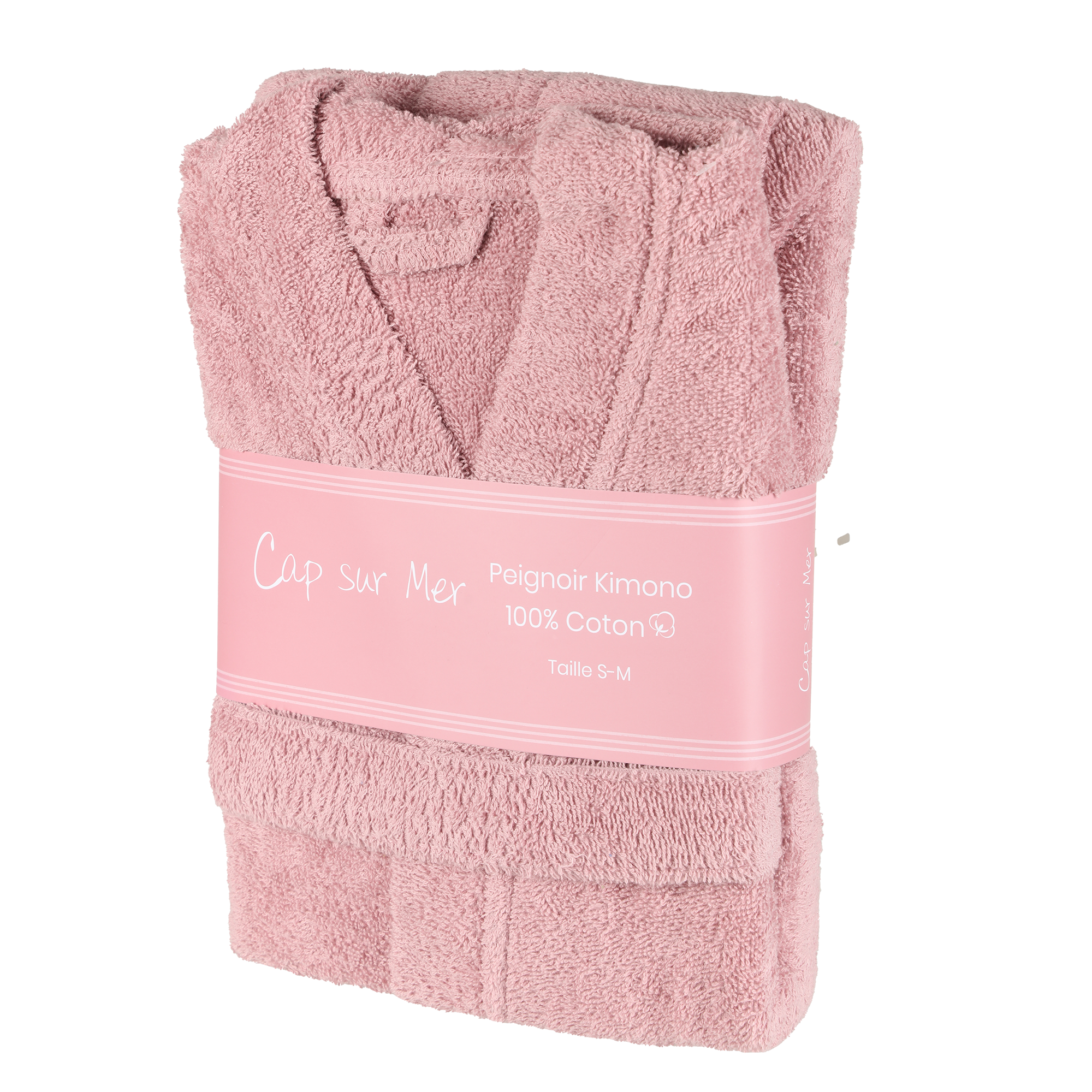 Peignoir kimono 100% coton - Rose