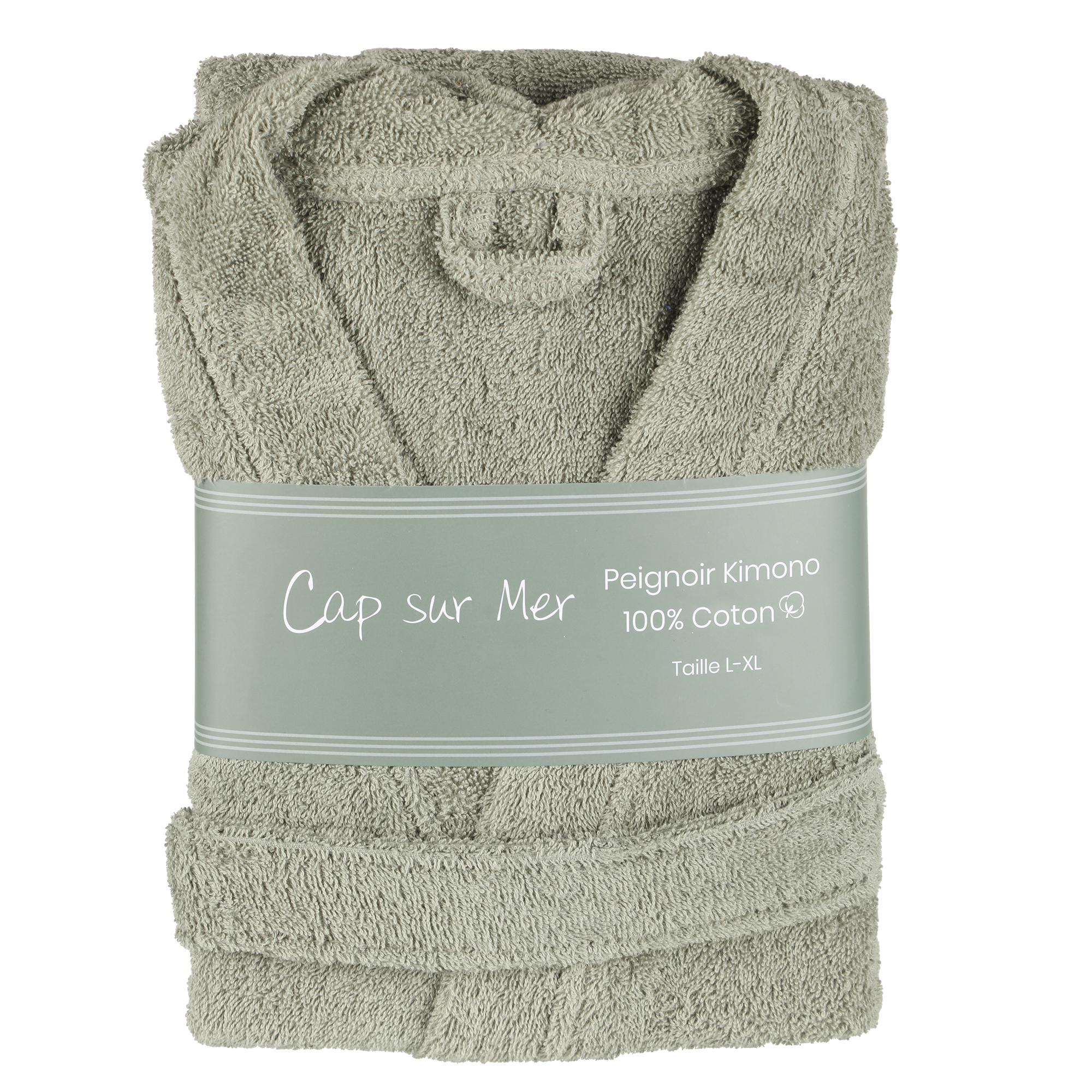 Peignoir kimono 100% coton - Vert