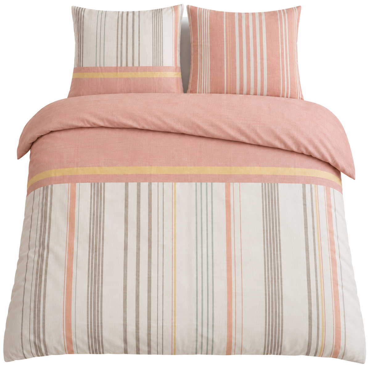 Parure de lit 100 % coton 47 fils Modadom – 240 × 220 cm - Rose