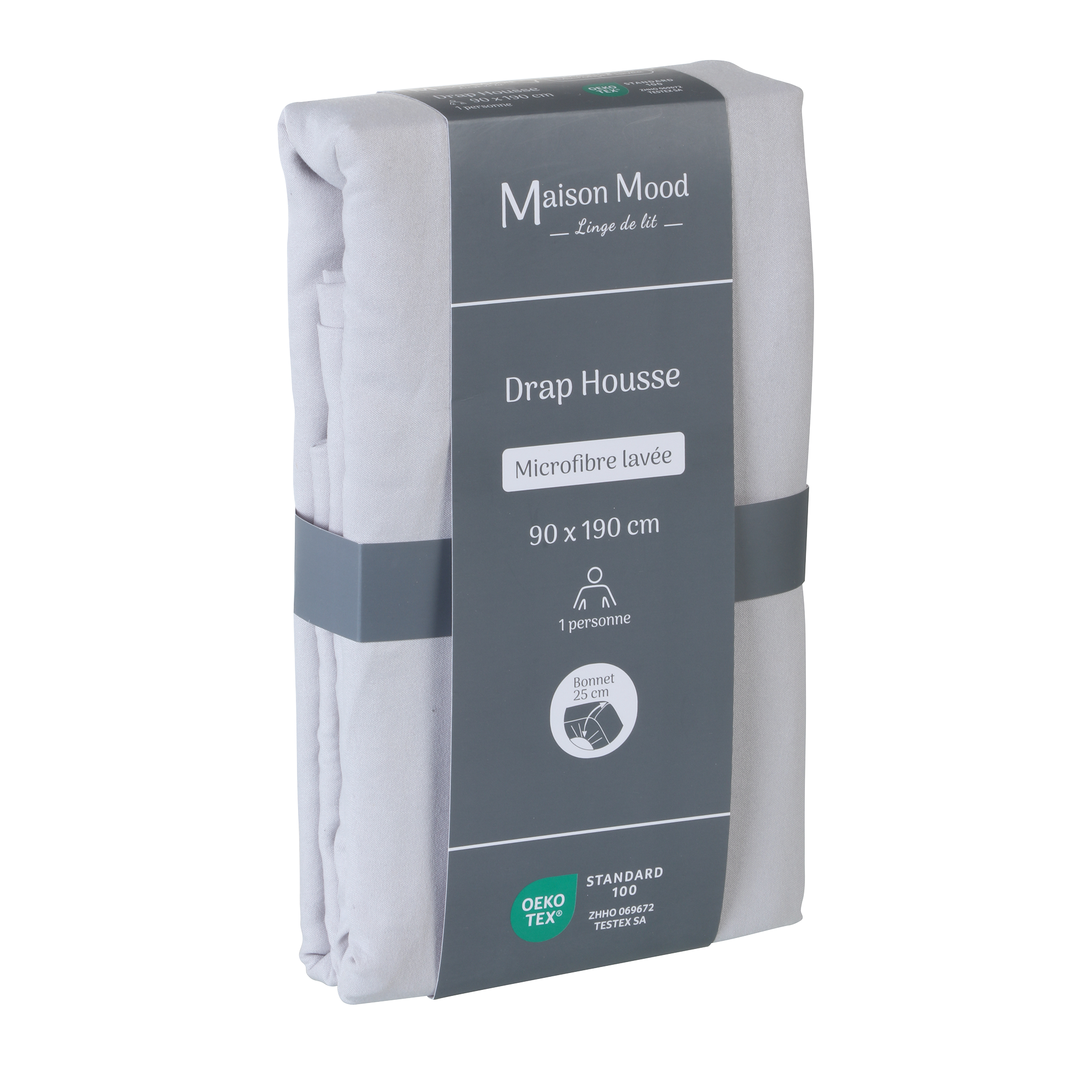 Drap housse 90x190cm - Gris