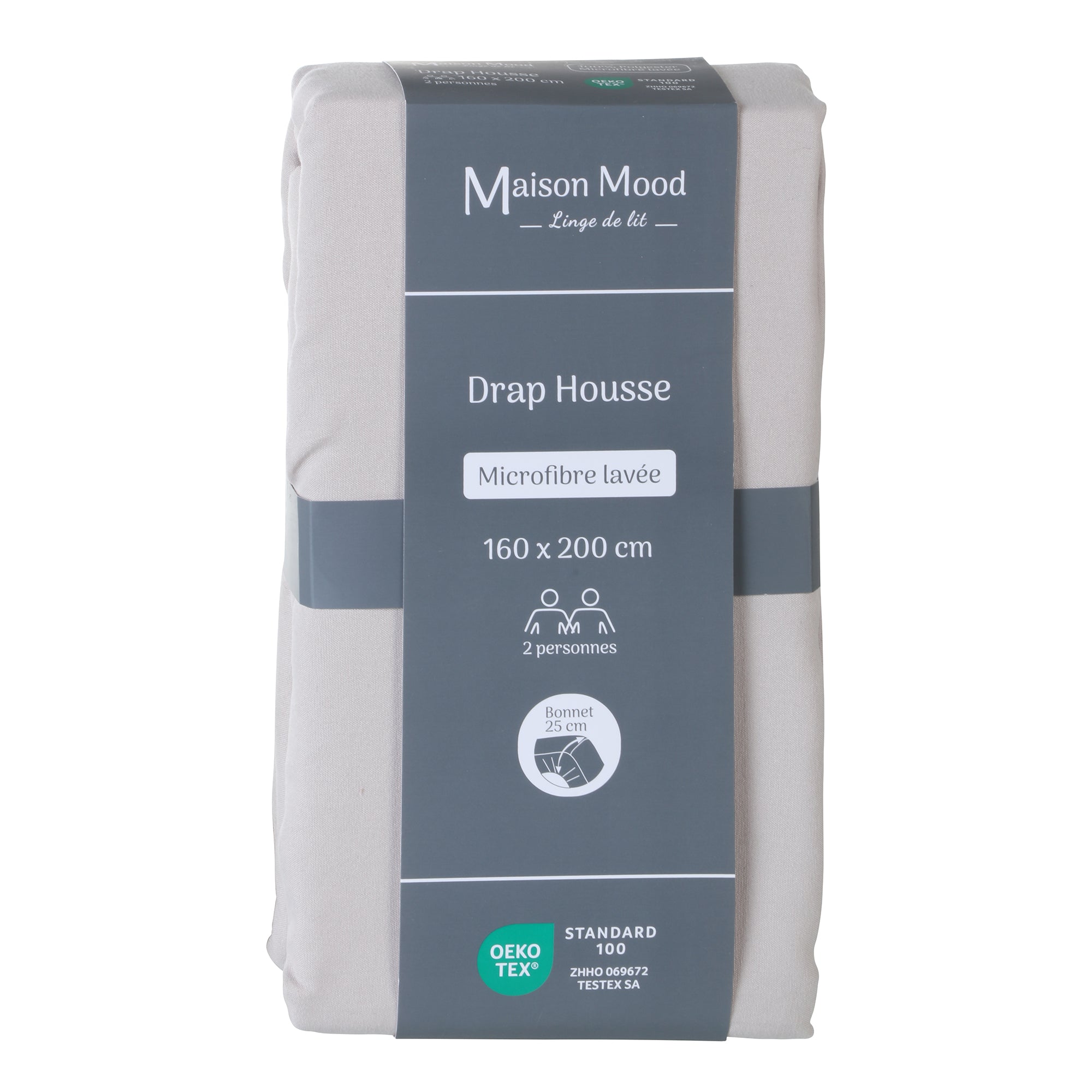 Drap housse 140x190cm - Gris