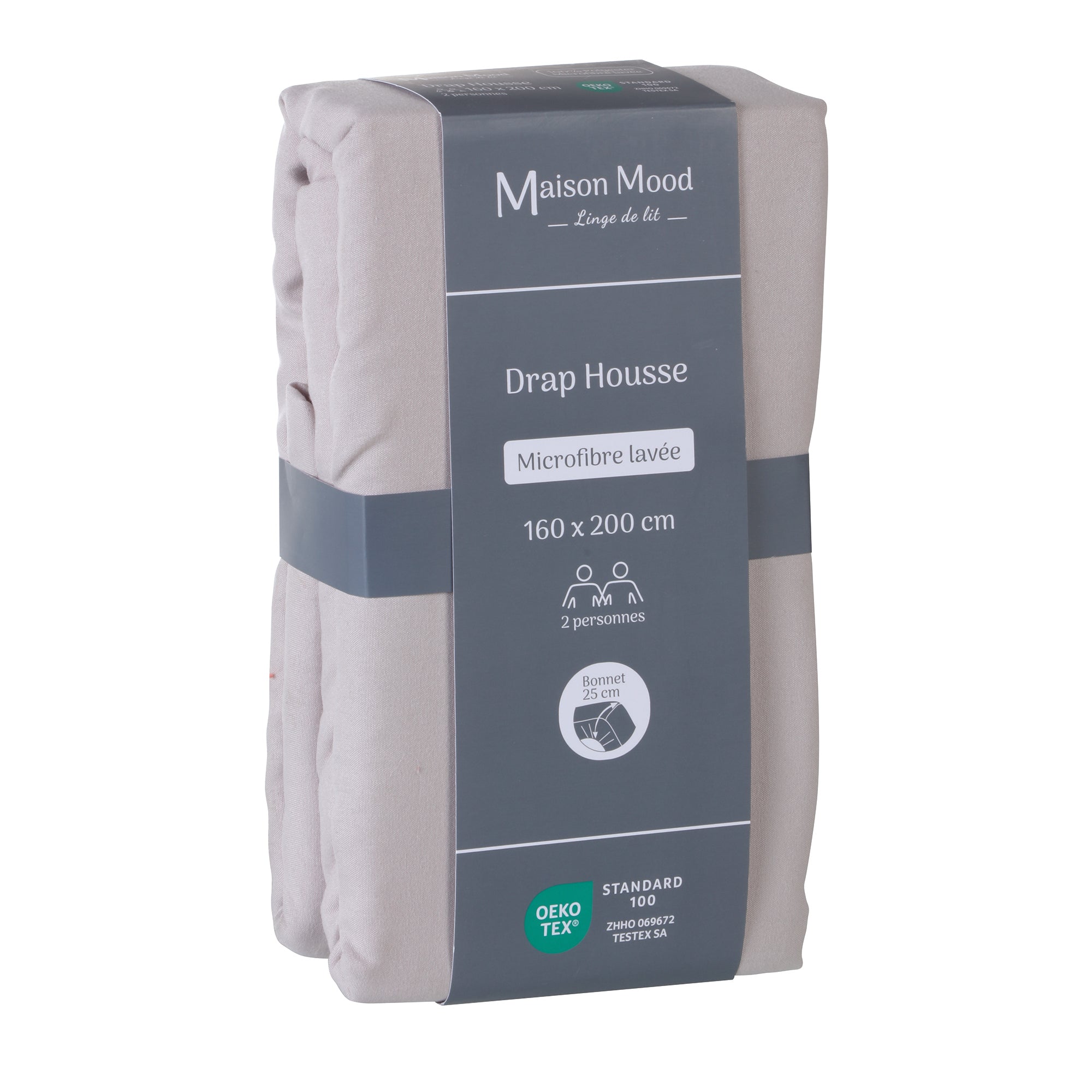 Drap housse 140x190cm - Gris