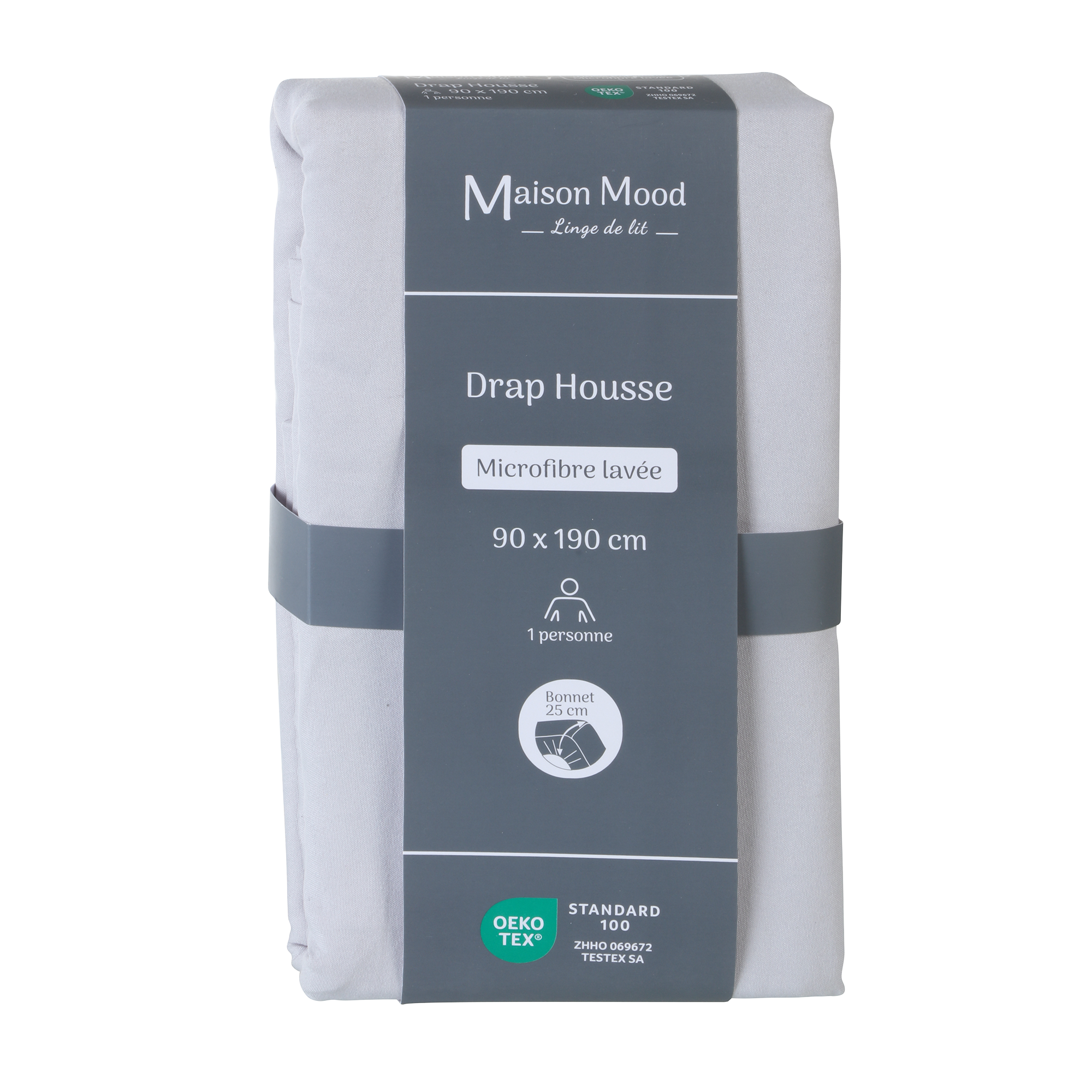 Drap housse 140x190cm - Gris