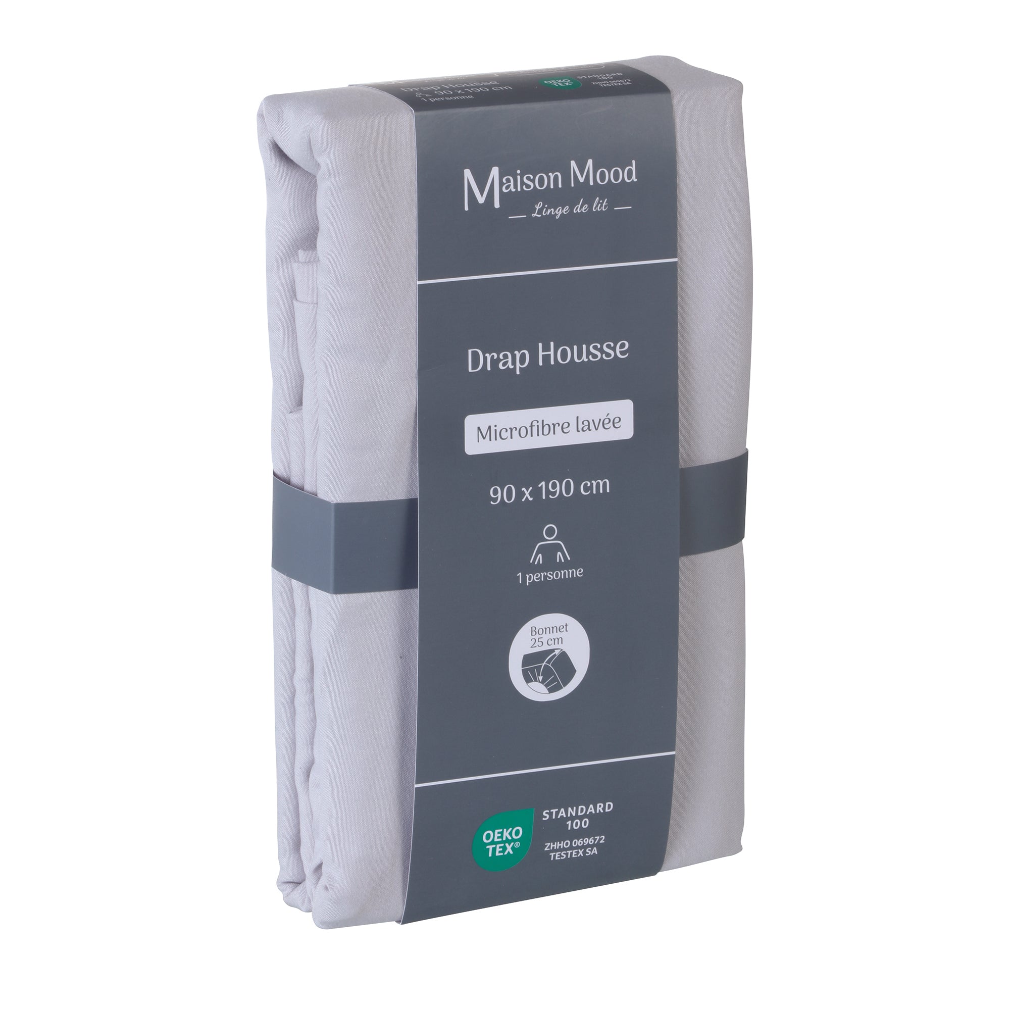 Drap housse 140x190cm - Gris