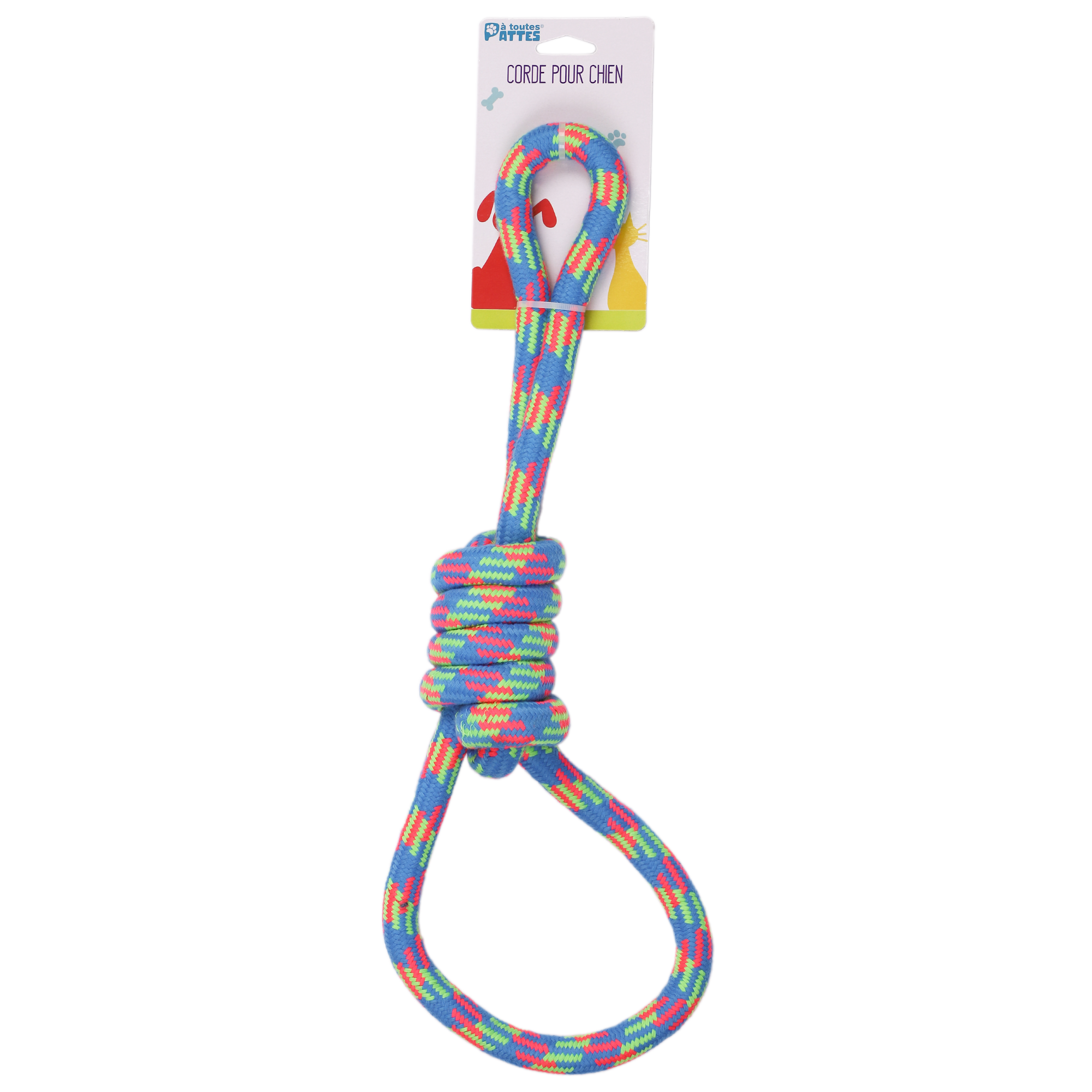 Corde mutlicouleurs pour chien 51 cm