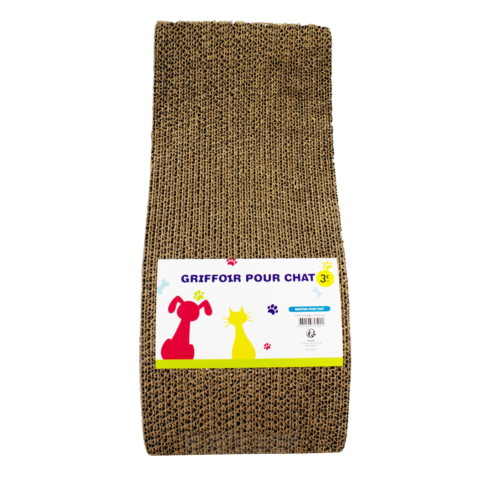 Griffoir en vague pour chat  - Marron