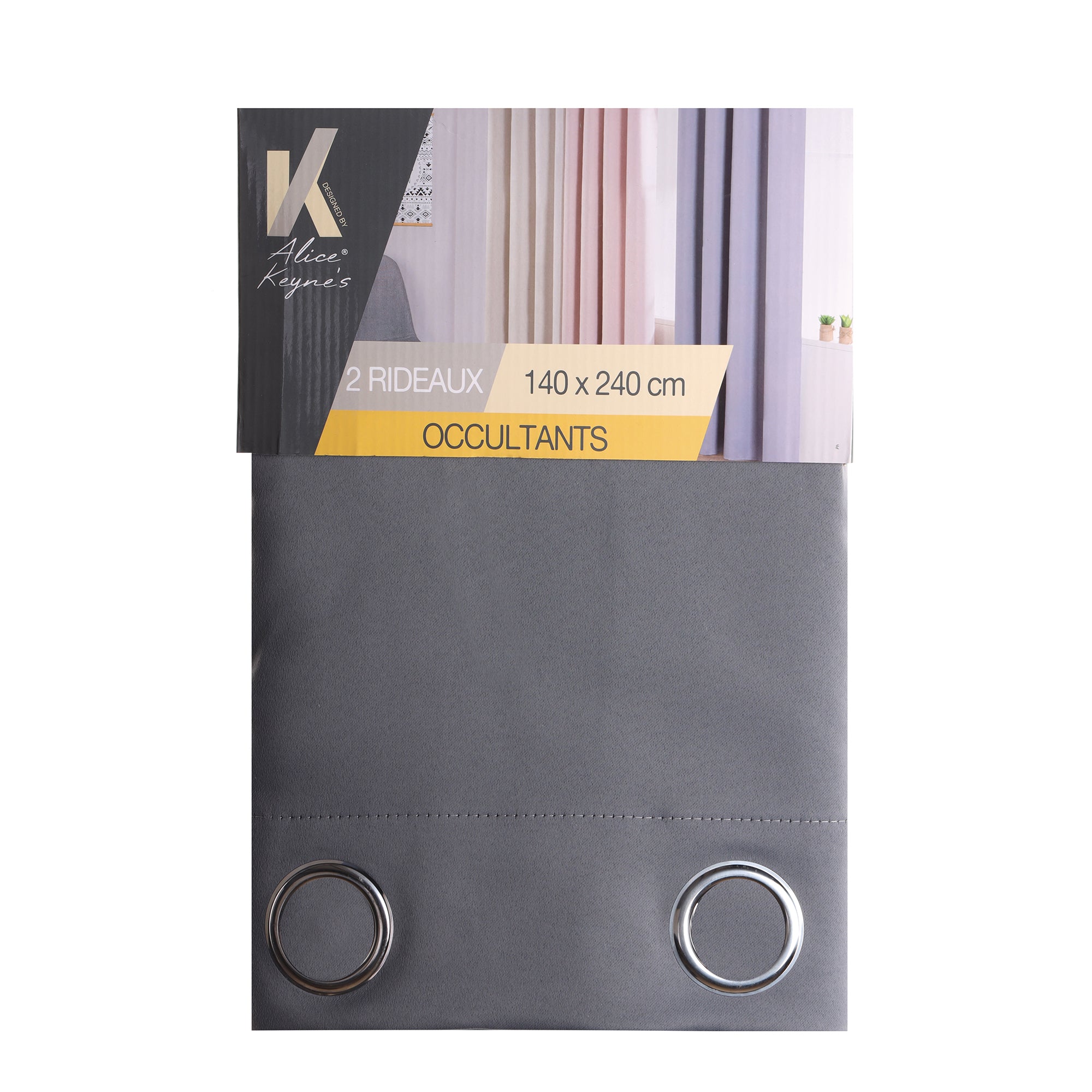 Lot de 2 rideaux occultants - Gris