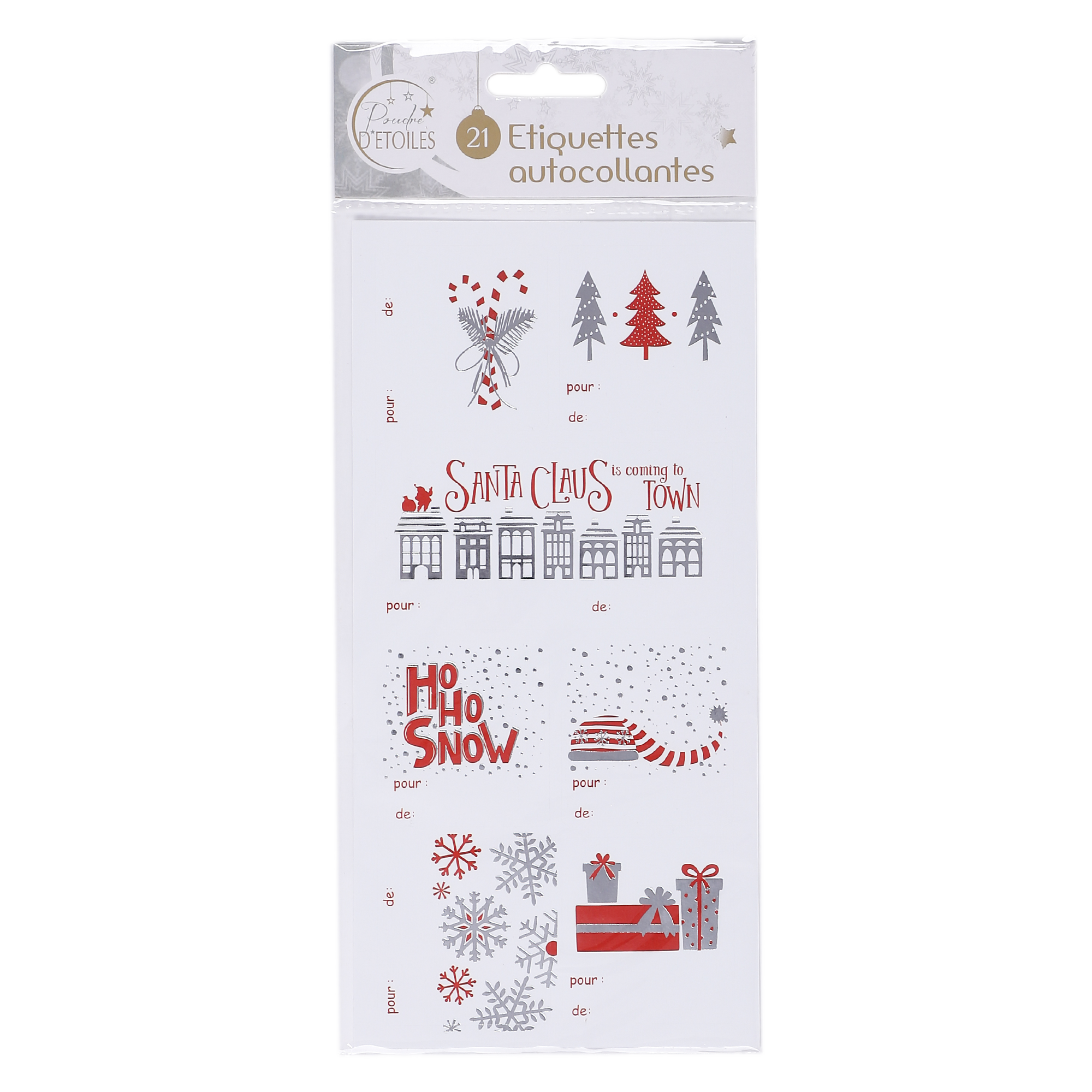21 étiquettes autocollantes de Noël