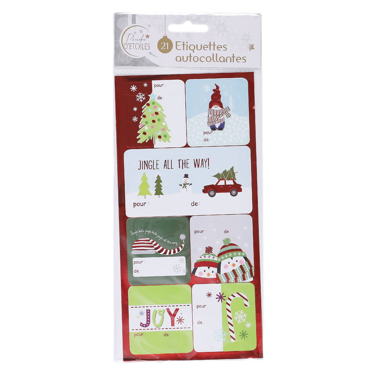 21 étiquettes autocollantes de Noël