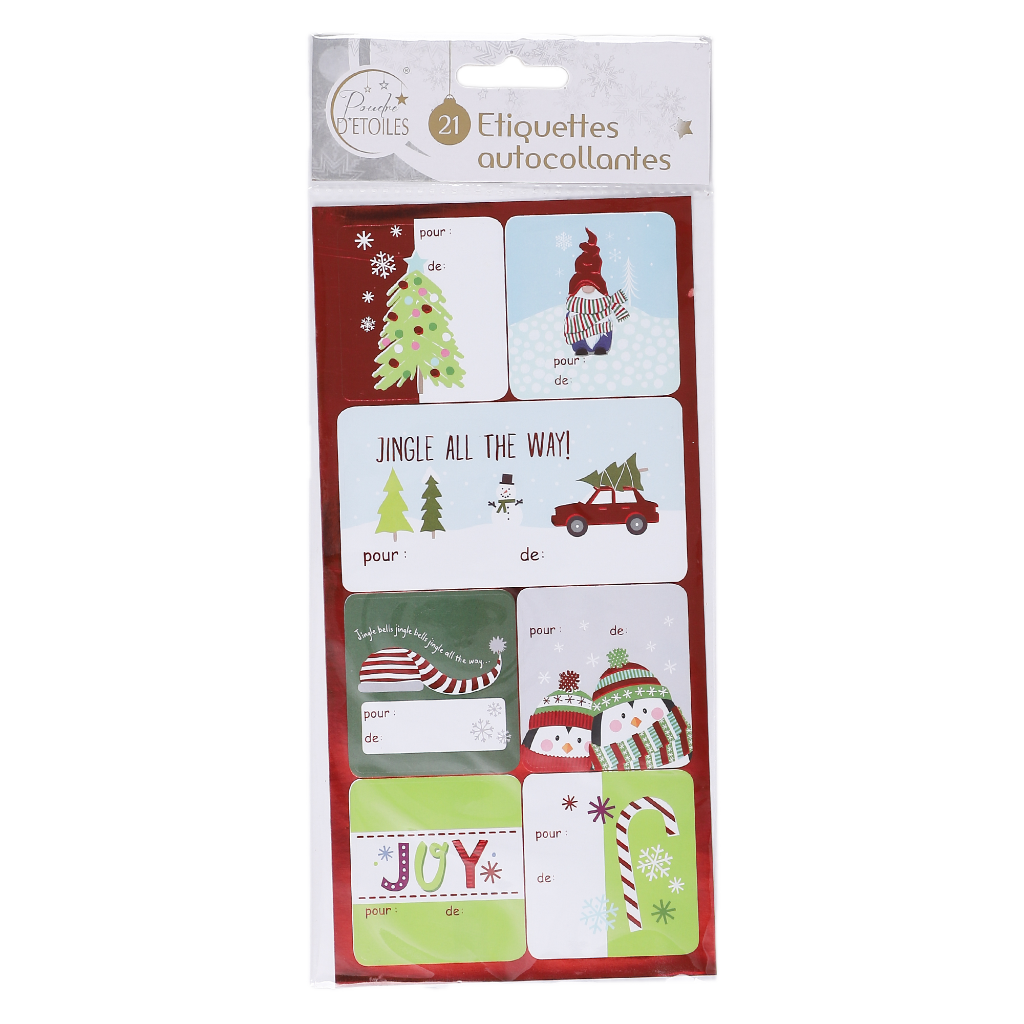 21 étiquettes autocollantes de Noël