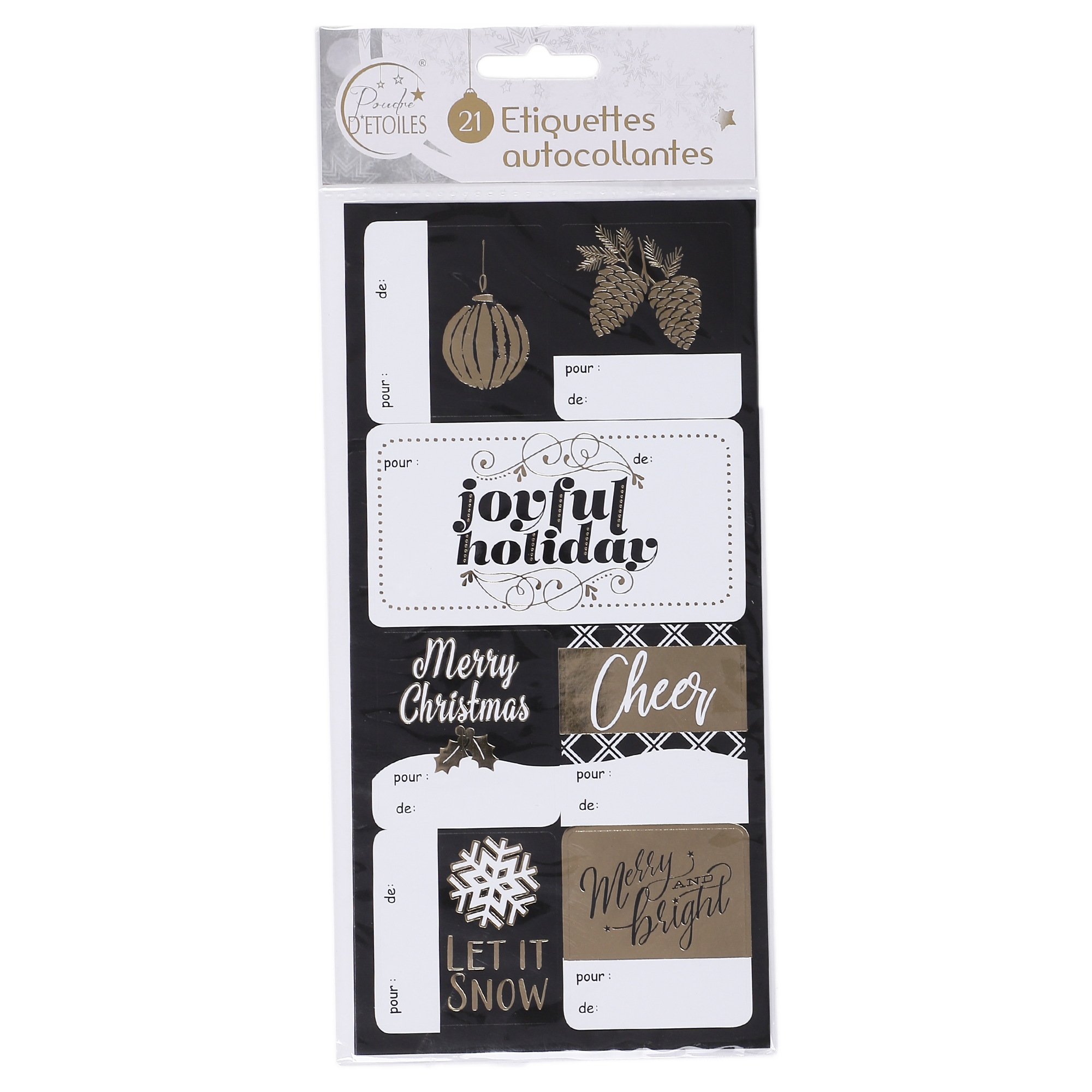 21 étiquettes autocollantes de Noël
