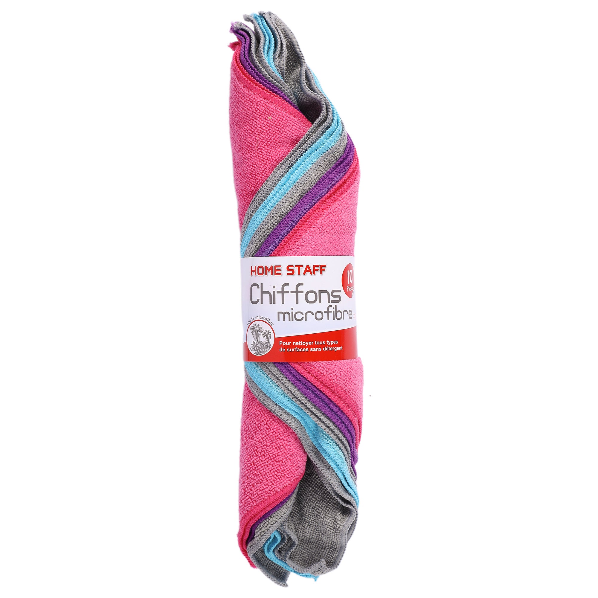 Lot de 10 chiffons en microfibre