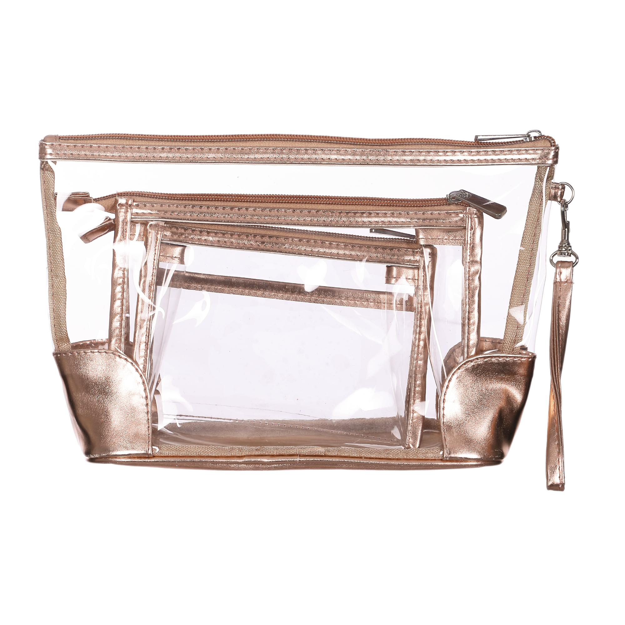 3 TROUSSES DE TOILETTE TRANSPARENTE FEMME TM