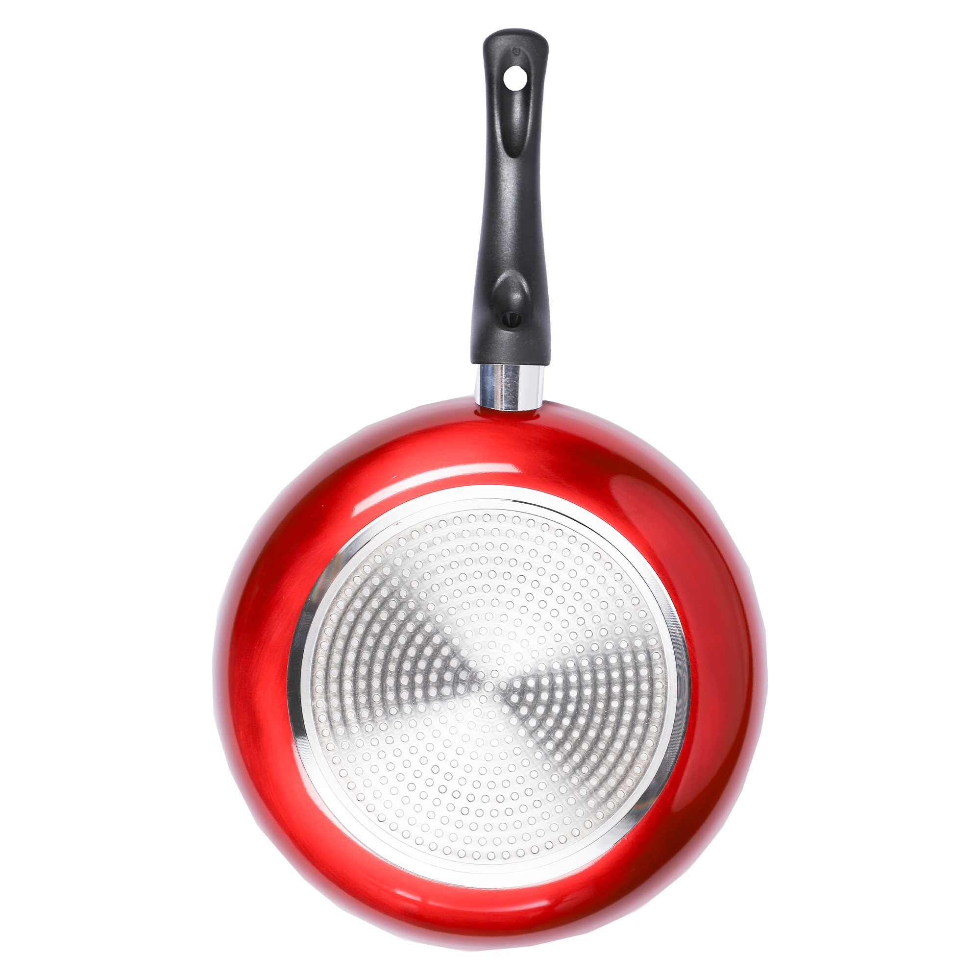 Poêle en aluminium rouge métallisé 28 cm