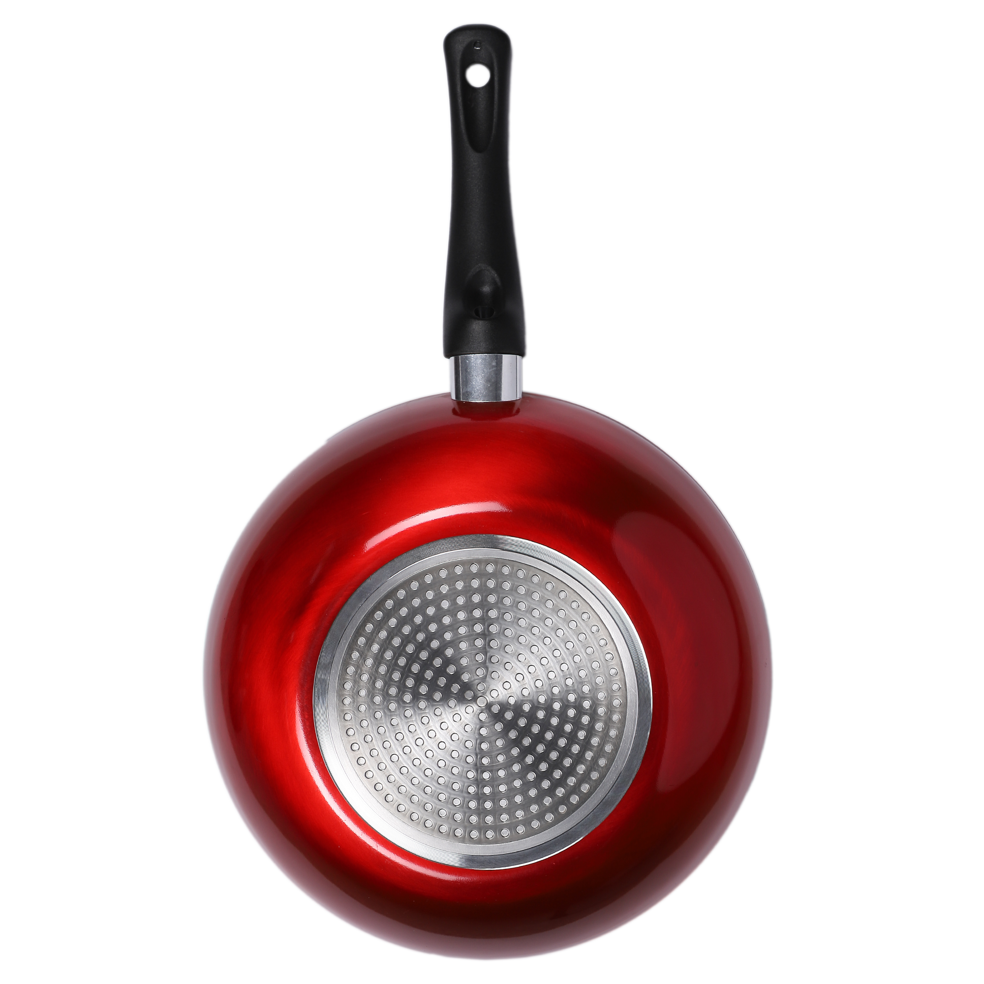 Wok à induction rouge métallisé 28cm