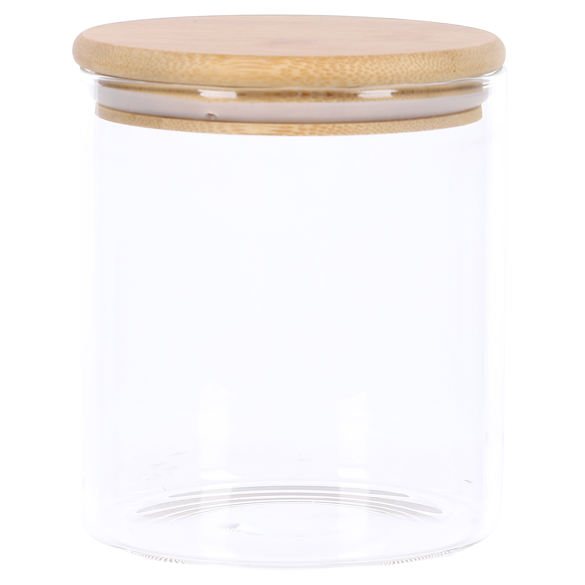 Bocal en verre couvercle en bambou 11cm