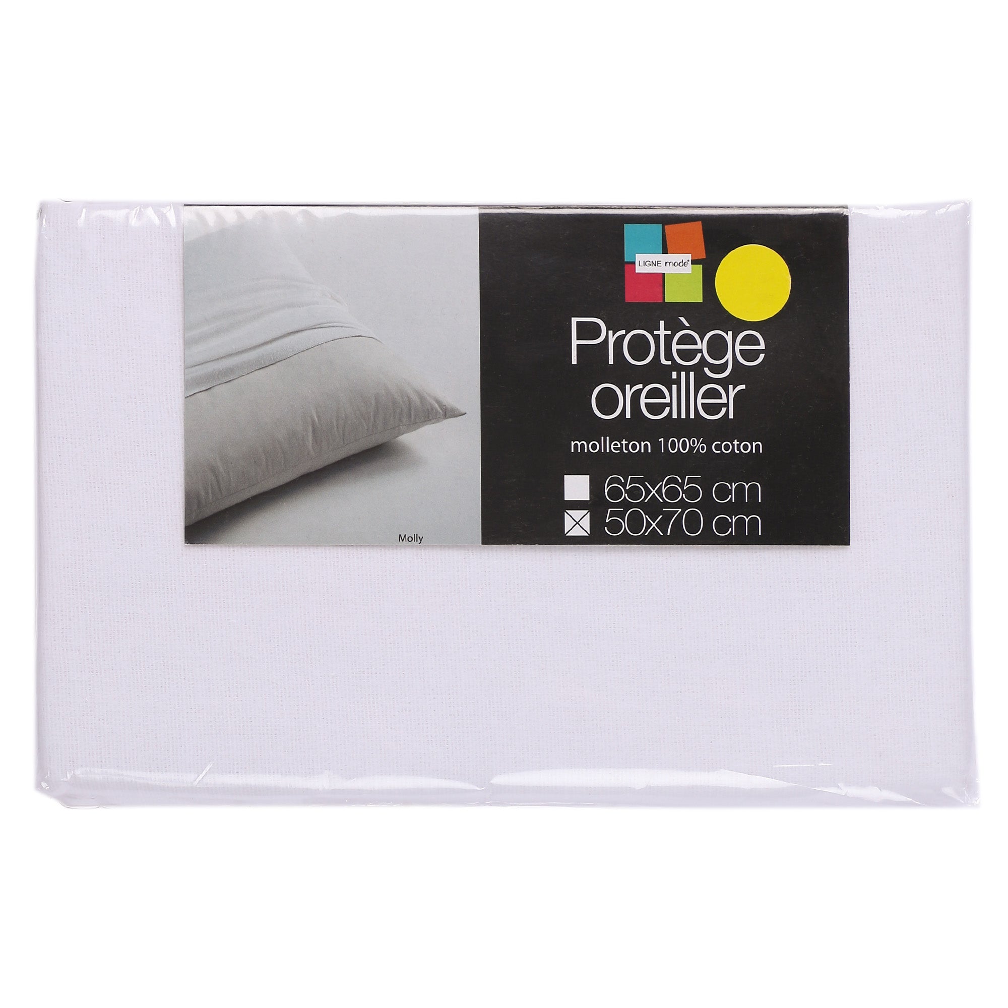 Protège taie d'oreiller 65 x 65 cm molletonné