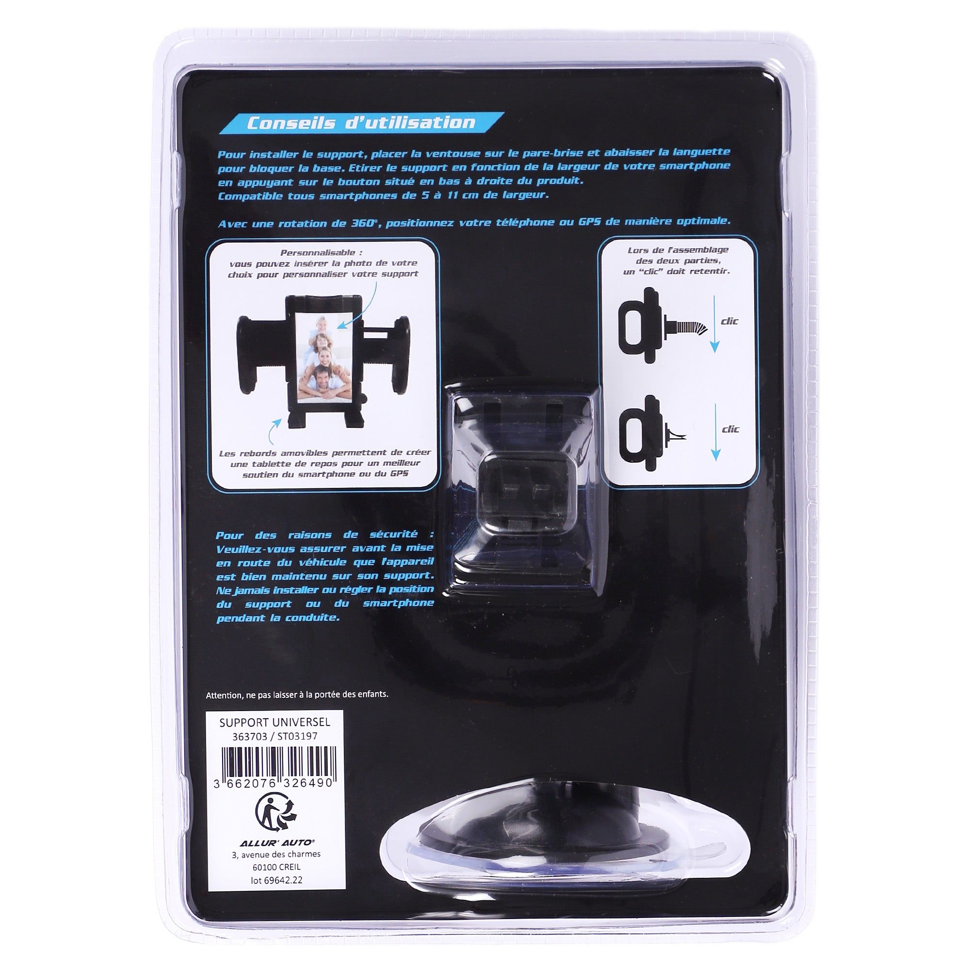 Support de téléphone ou GPS  pour voiture