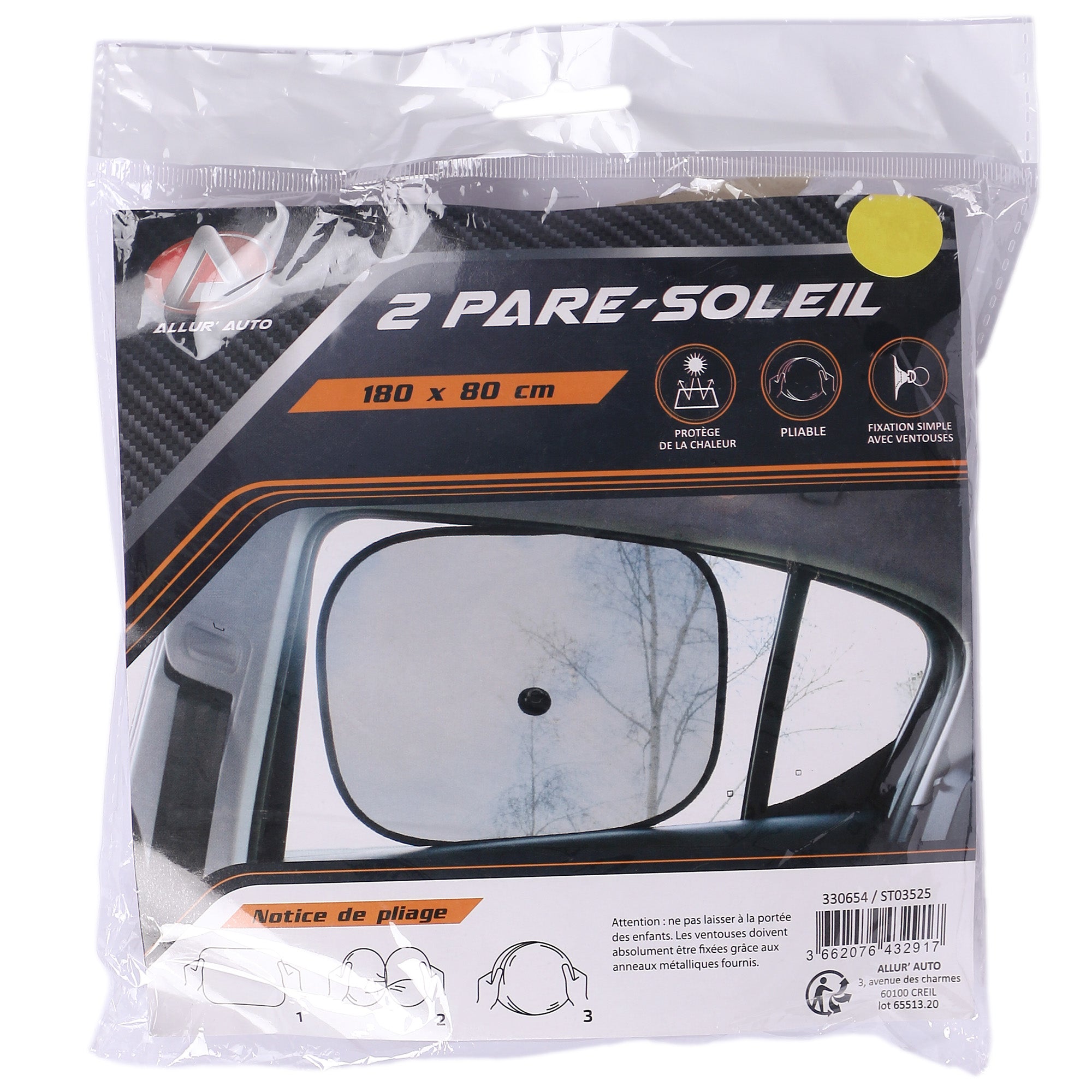 2 Pare soleil pliables à ventouse