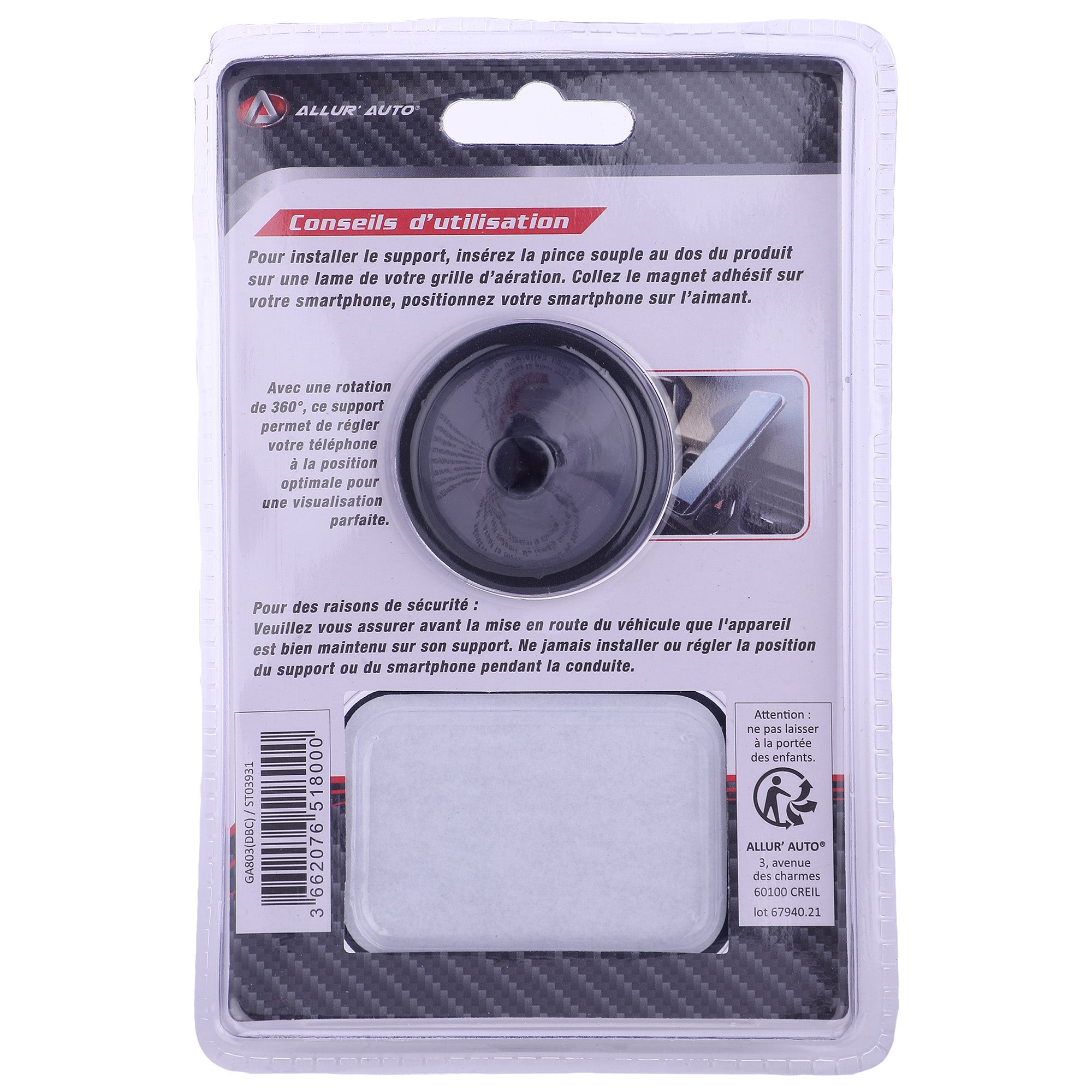 Support téléphone aimanté pour voiture