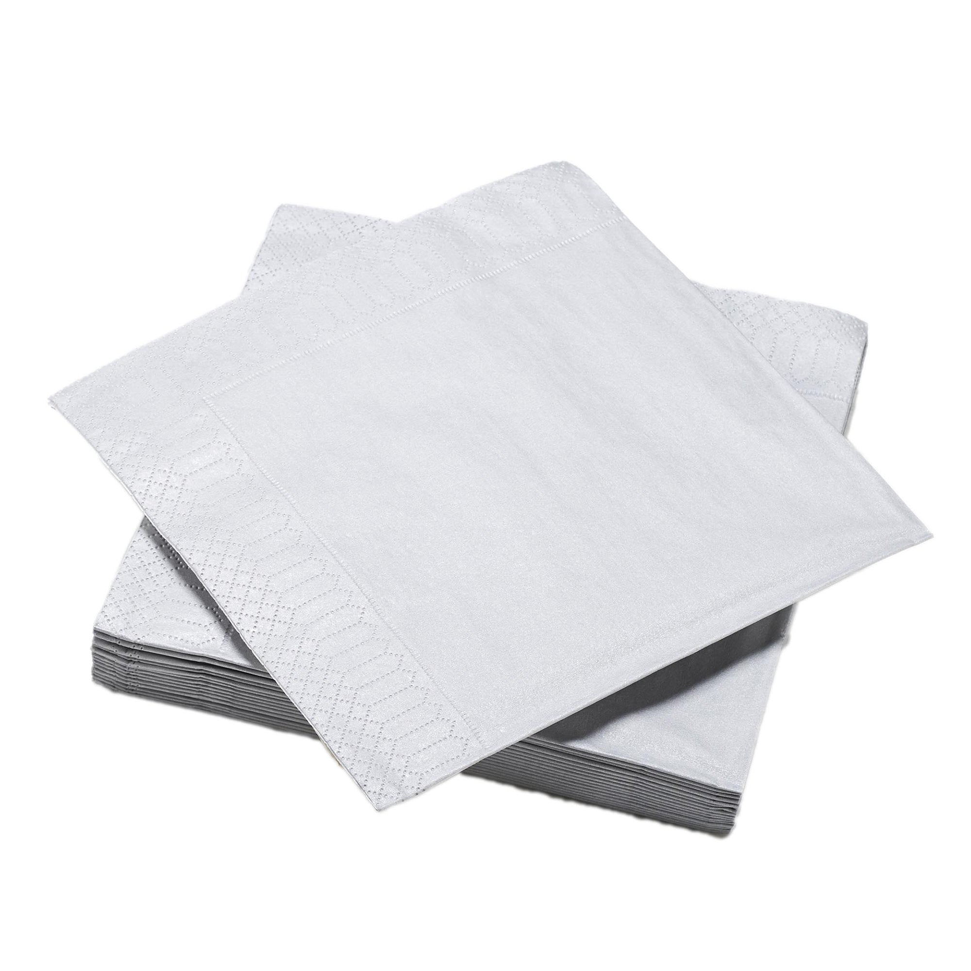 40 serviettes en papier argent