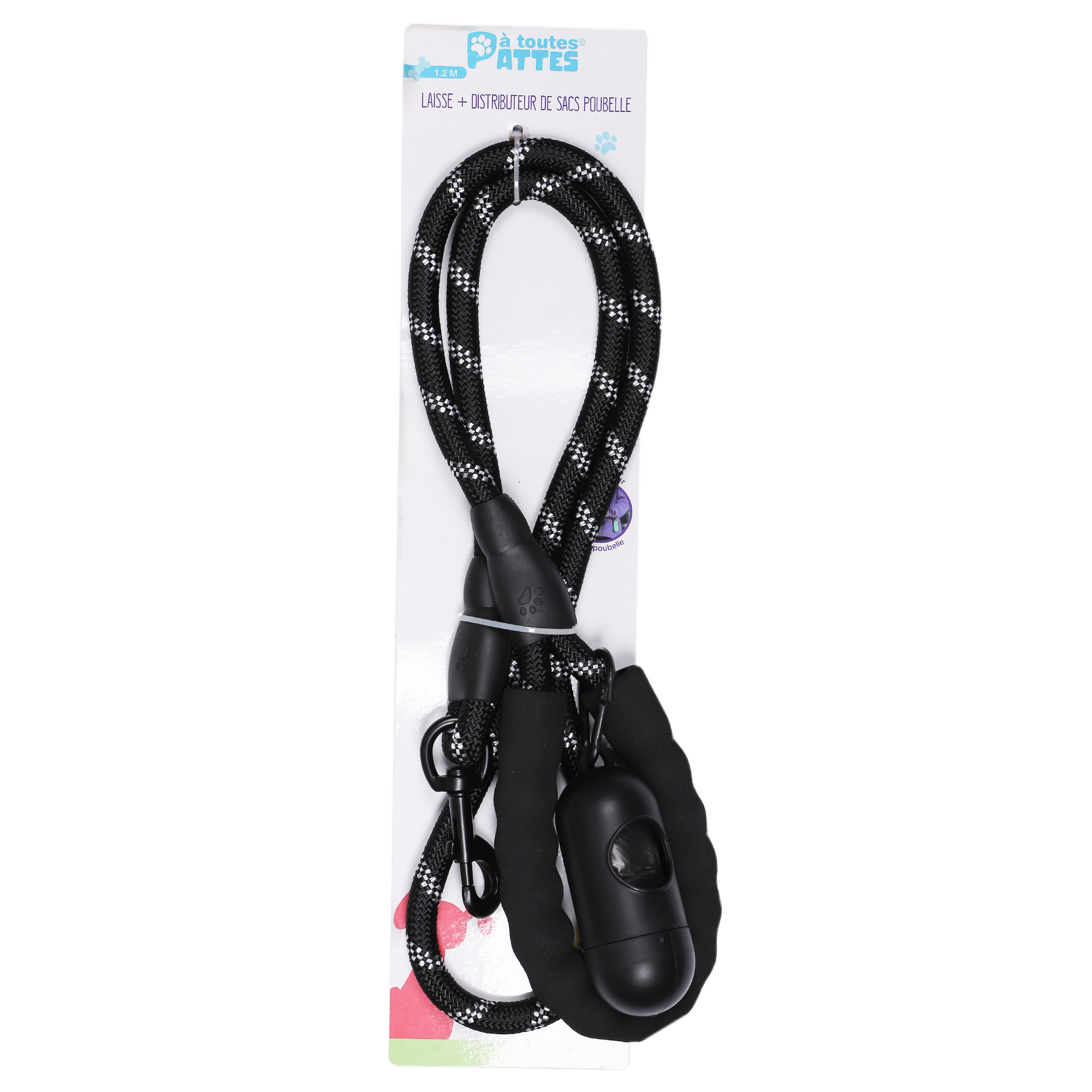Laisse + distributeur de sacs à crottes
