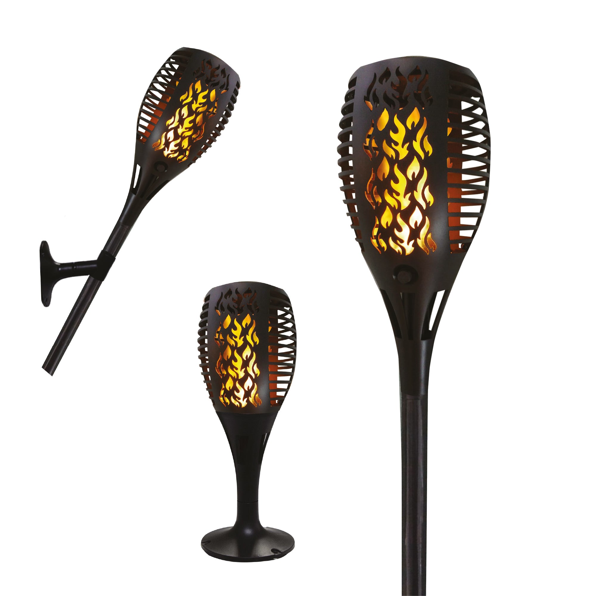 TORCHE 12 LED JAUNE EFFET FLAMME SOLAIRE - DECLIC GARDEN