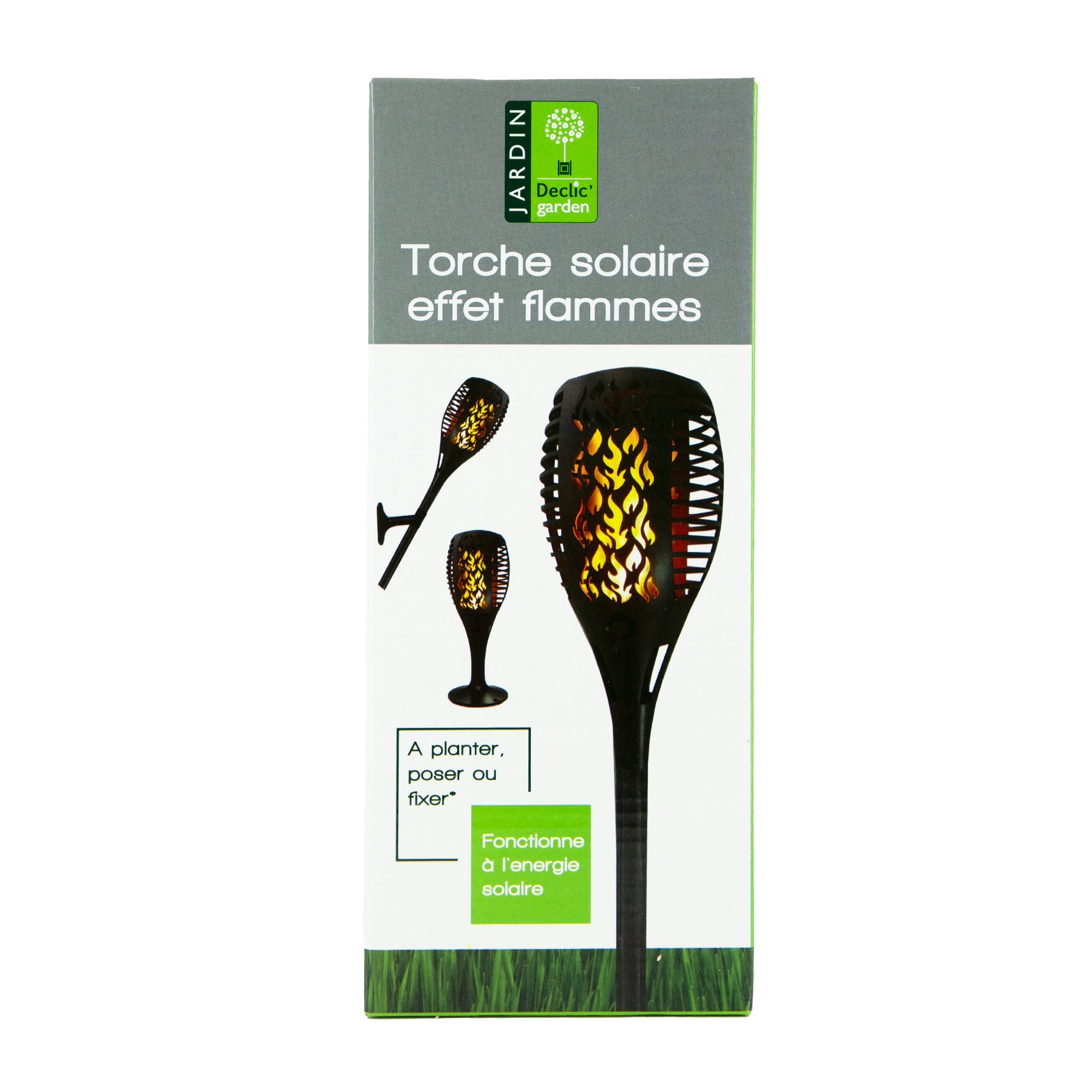 TORCHE 12 LED JAUNE EFFET FLAMME SOLAIRE - DECLIC GARDEN