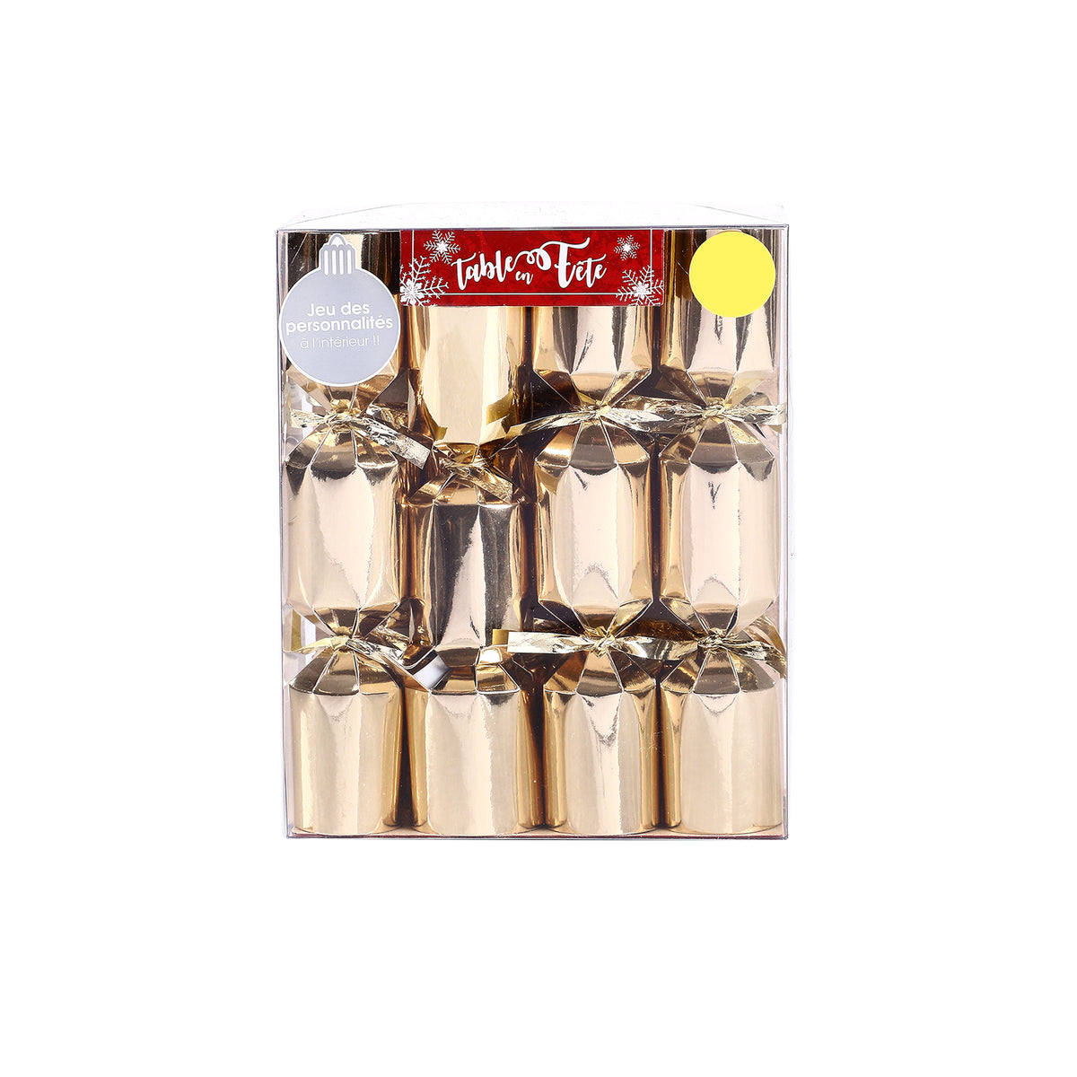 Lot de 8 mini crackers surprises de Noël 12x14,6x6,3 cm - Argent