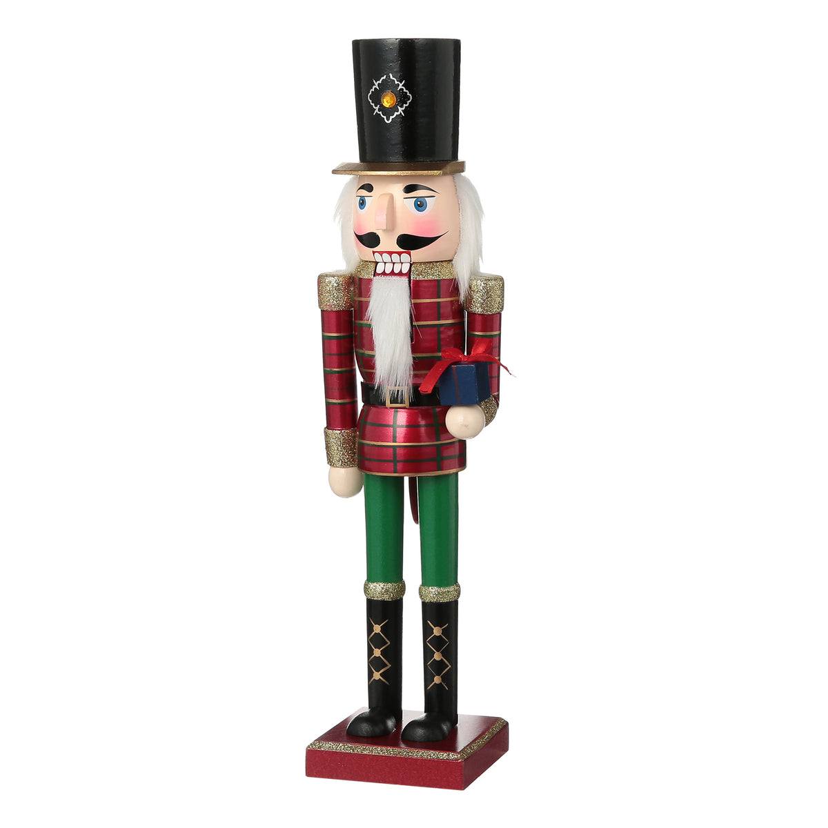 Casse-noisette en bois à paillettes 10cm - Rouge