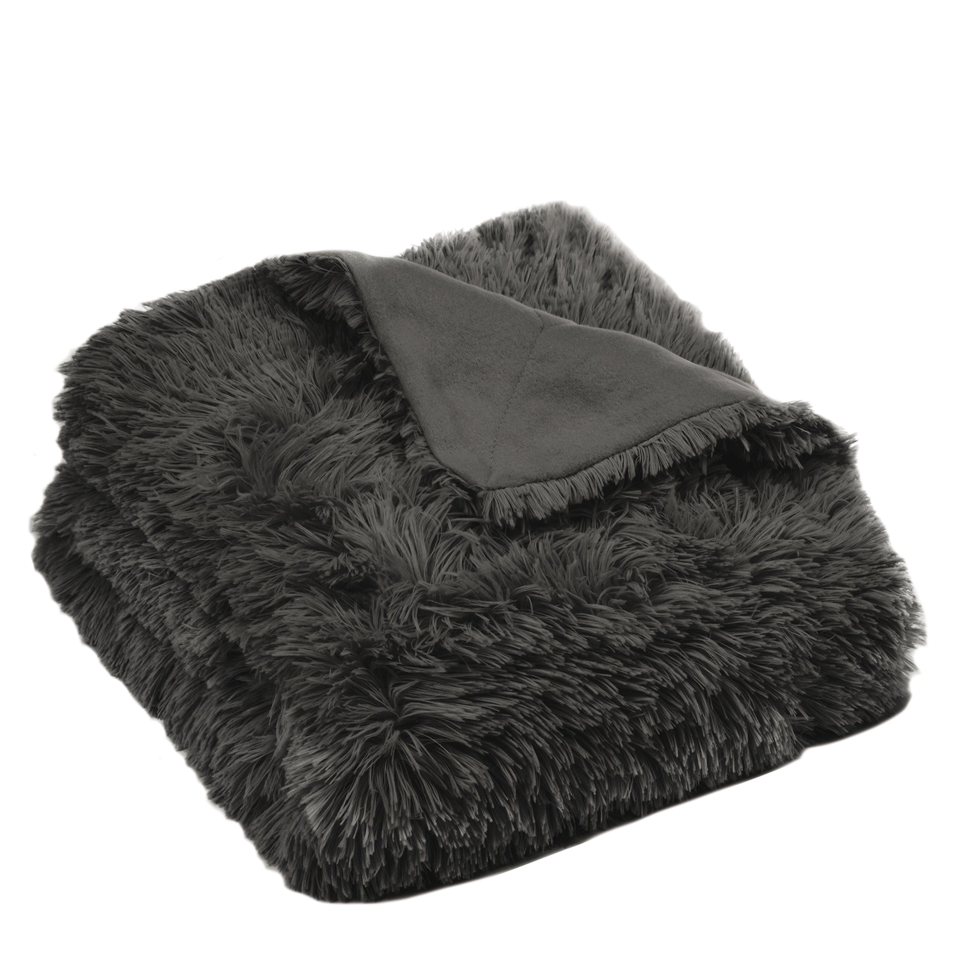 Plaid shaggy à poils longs