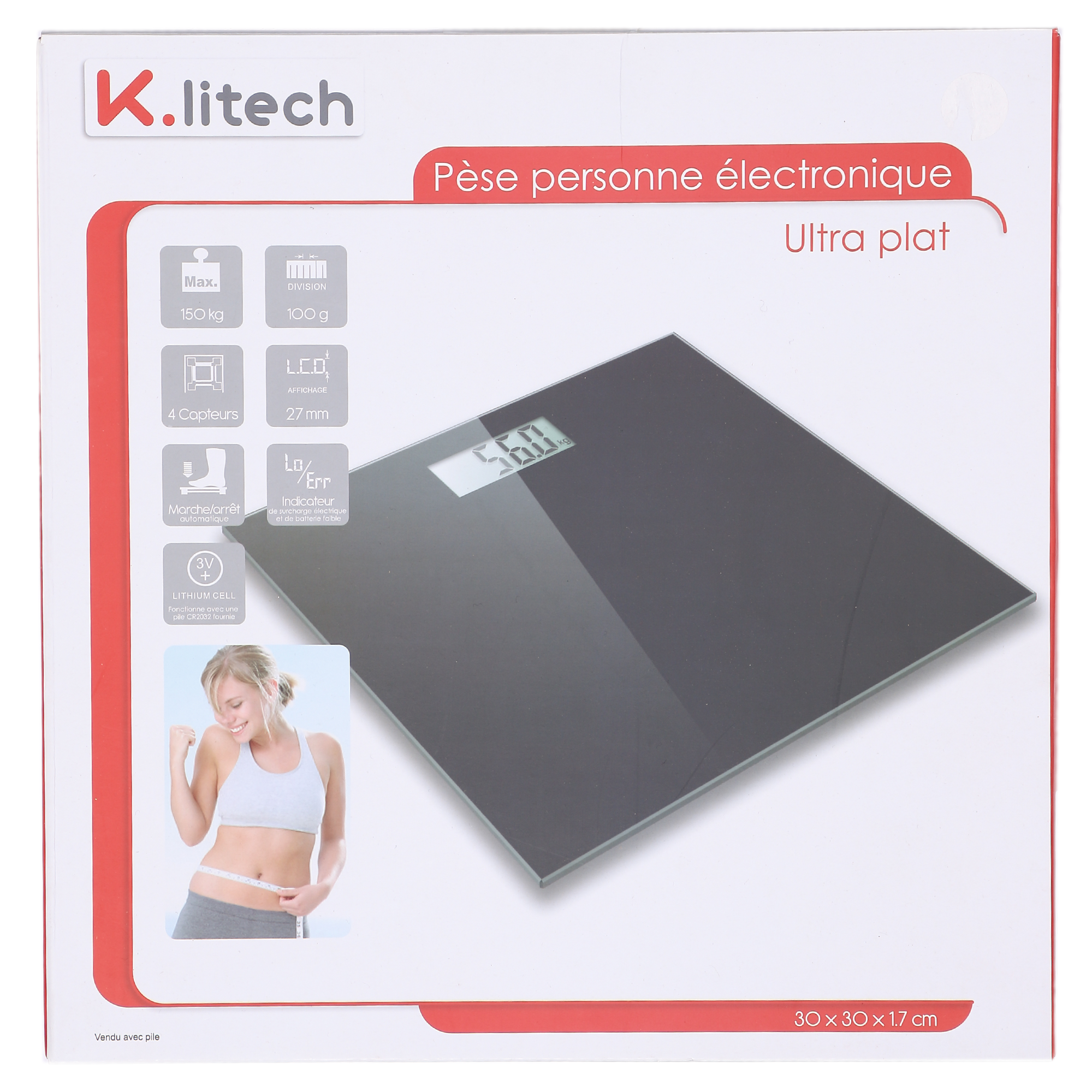 Pèse personne électronique ultra plat