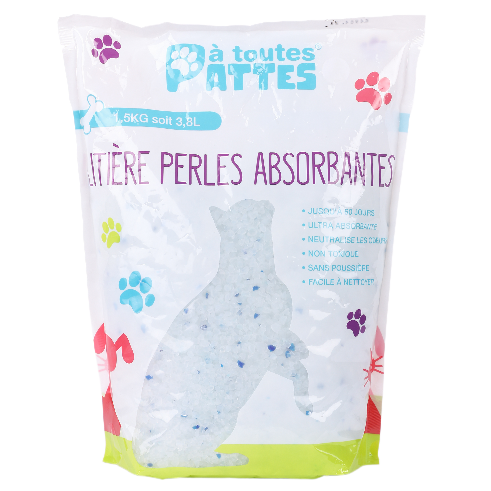 Litière perles absorbantes pour chat