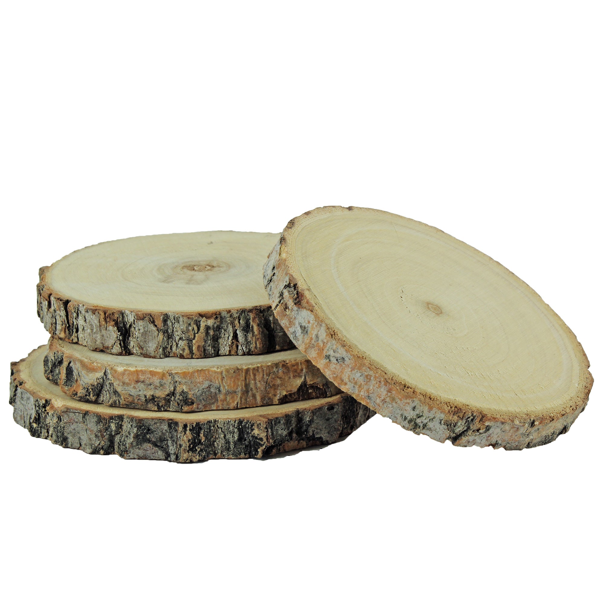 4 dessous de verre rondin de bois