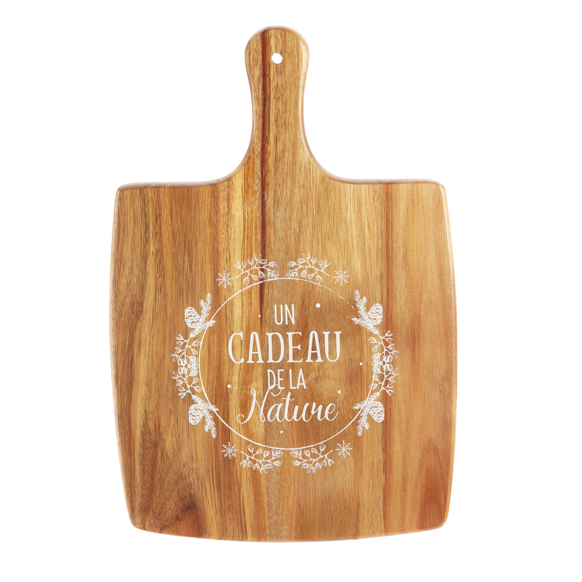 Planche décorée en acacia - Marron