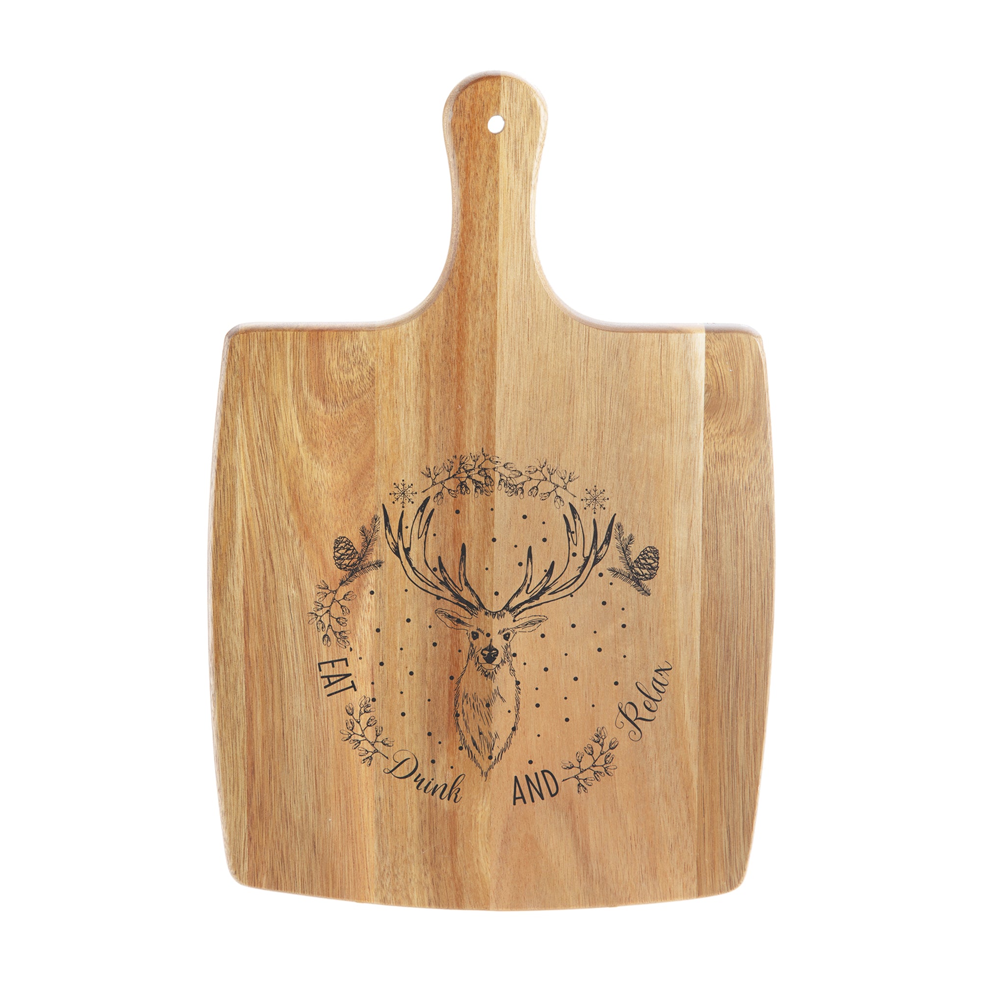 Planche décorée en acacia - Marron