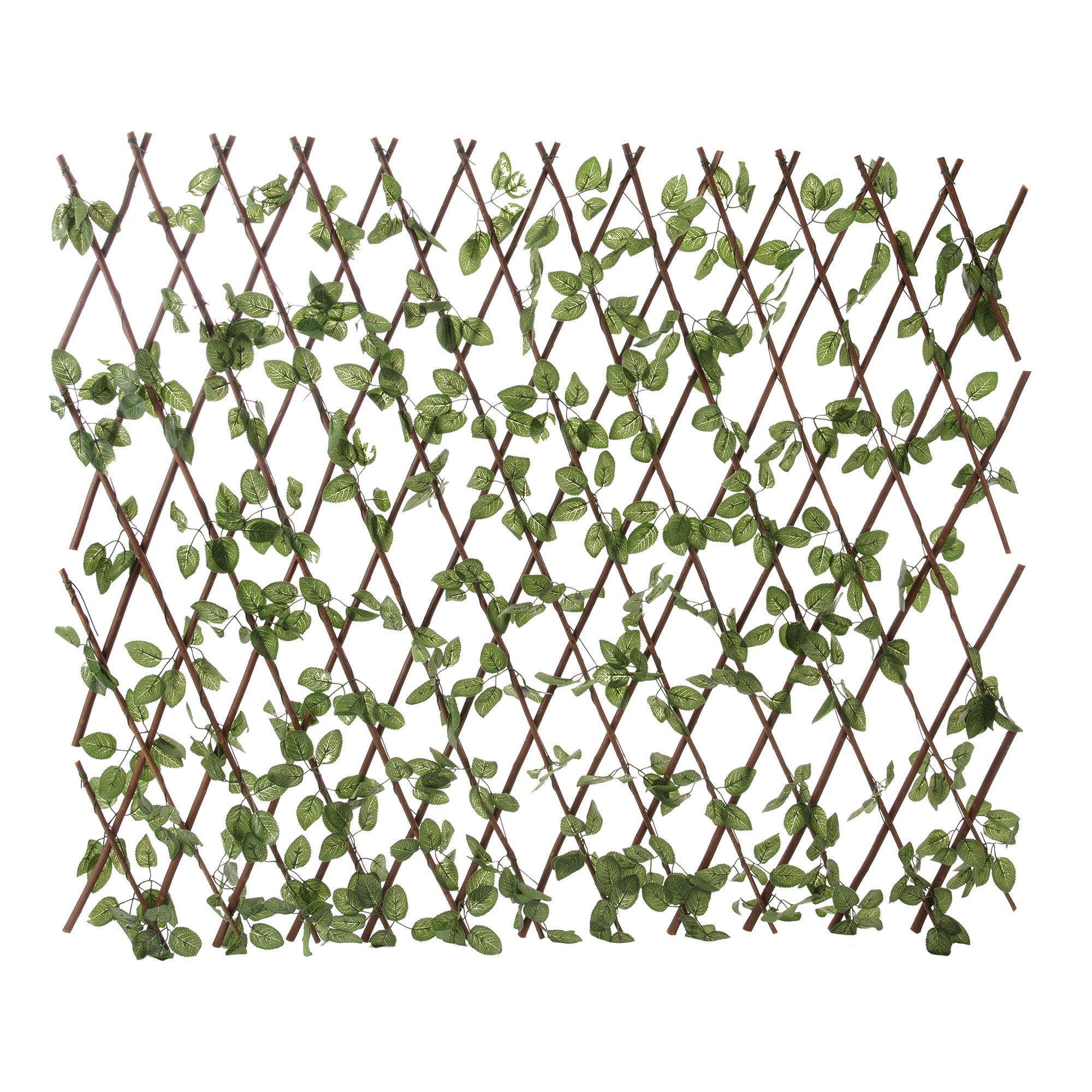Brise vue trellis saule et feuilles artificielles