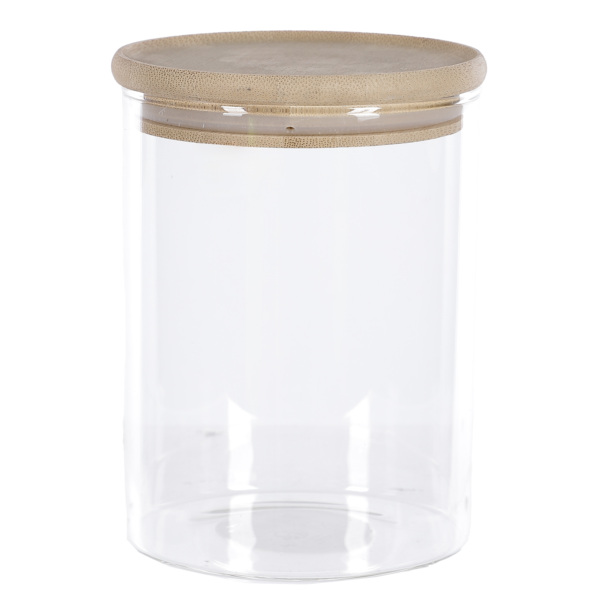 Bocal en verre + couvercle en bambou 1,35L