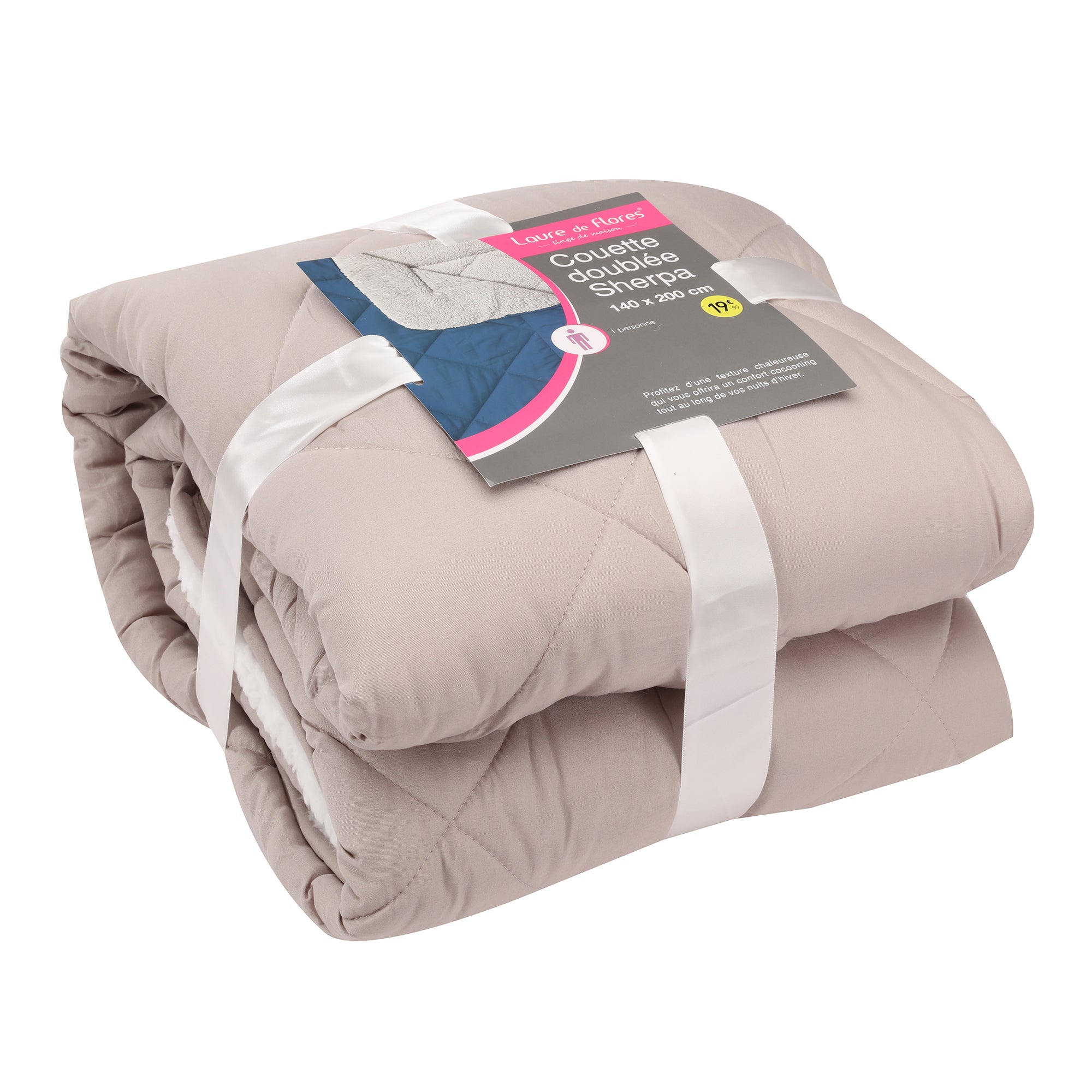 Couette doublée sherpa 140x200cm