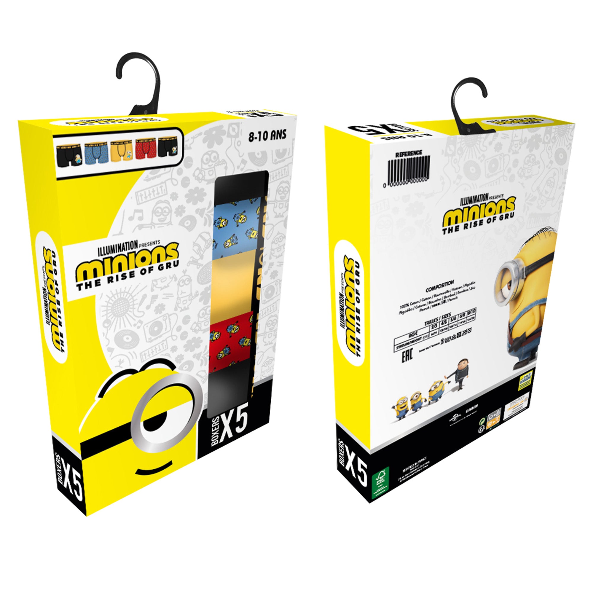 5 boxers les Minions
