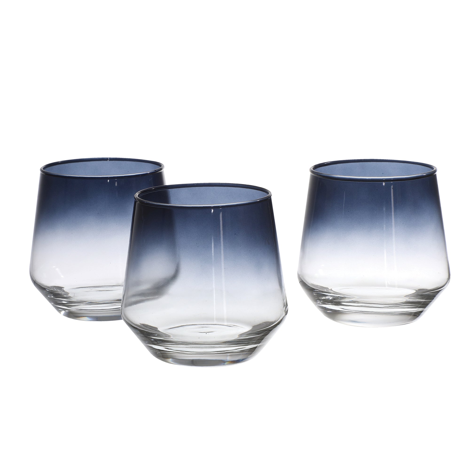 3 verres à eau en verre fumé