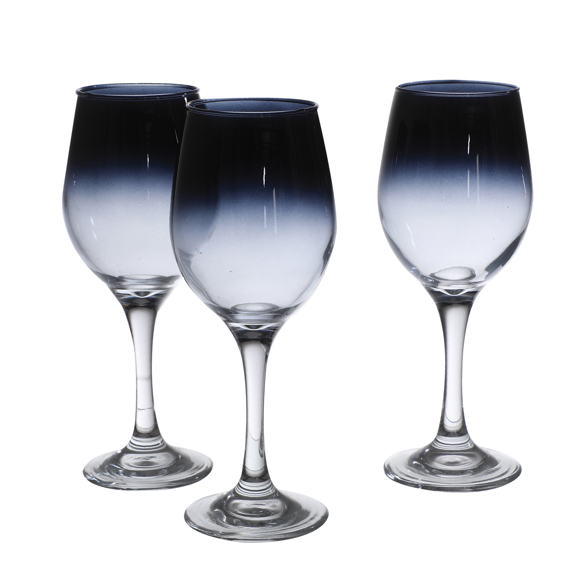 3 verres à pied en verre fumé