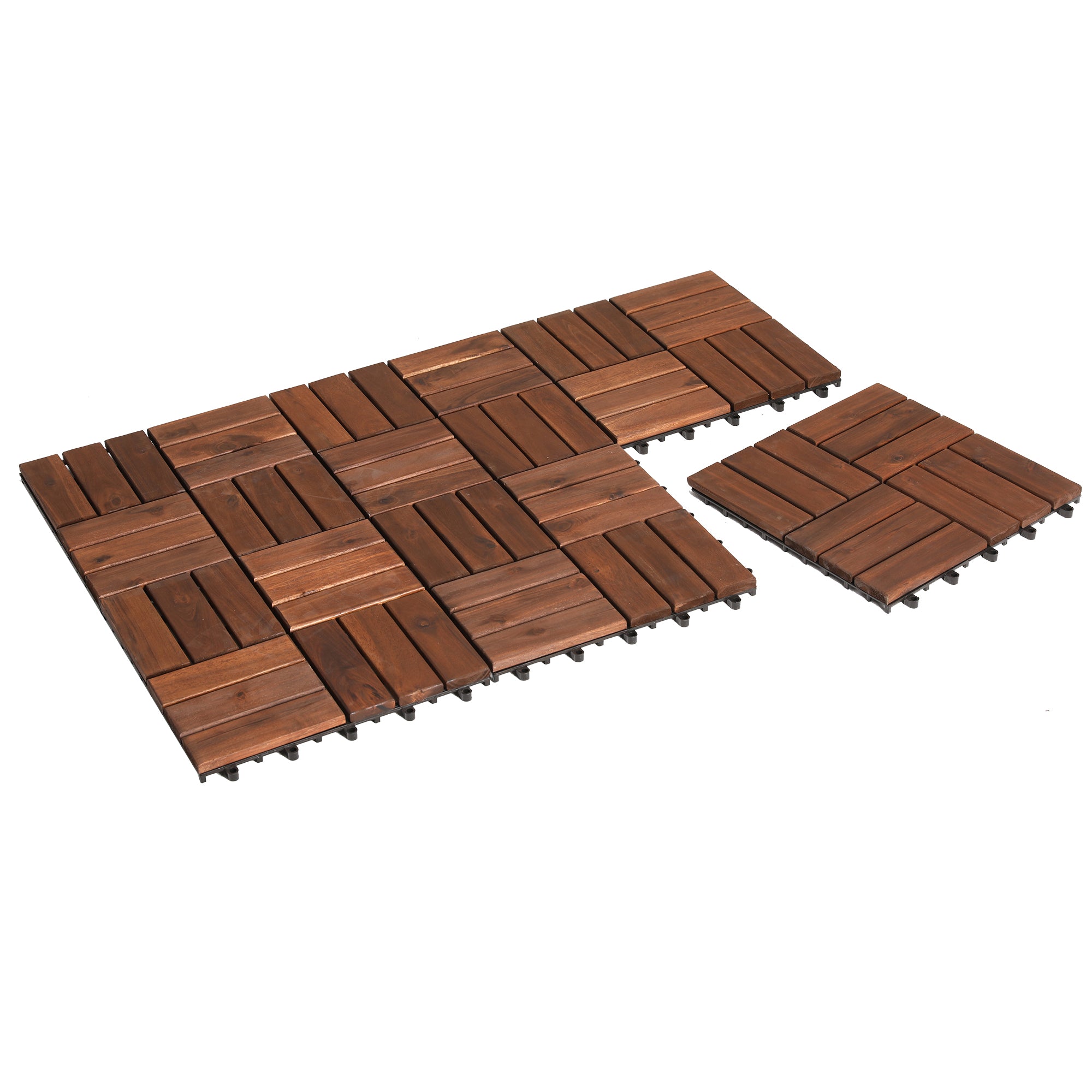 6 dalles acacia marron foncé