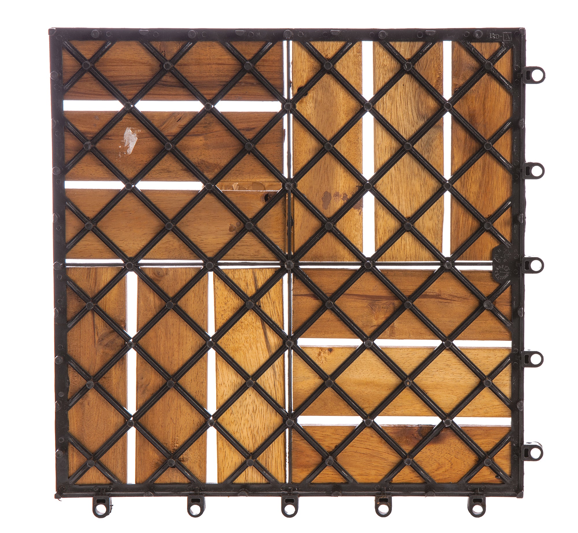 6 dalles acacia marron foncé