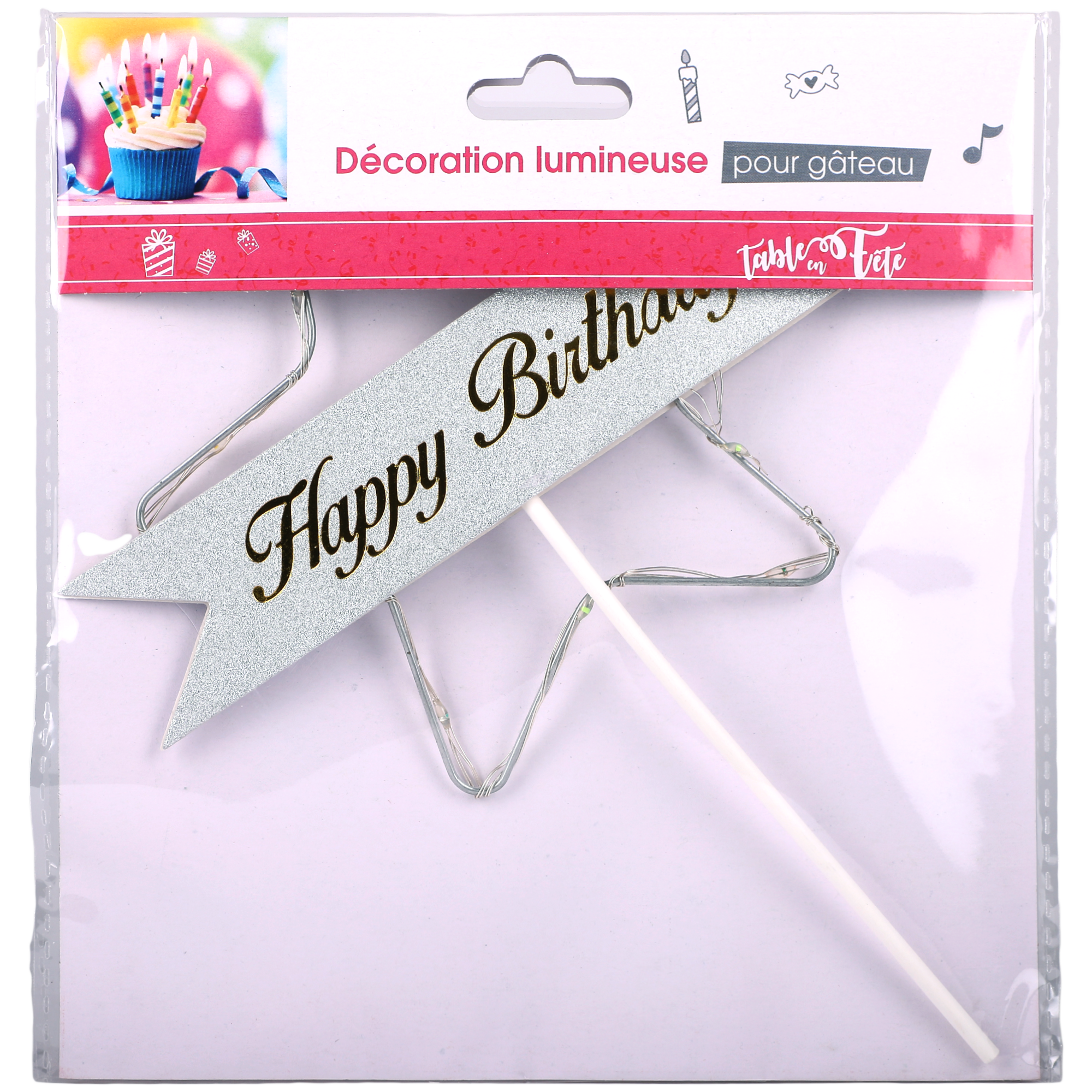 Décoration lumineuse pour gâteau